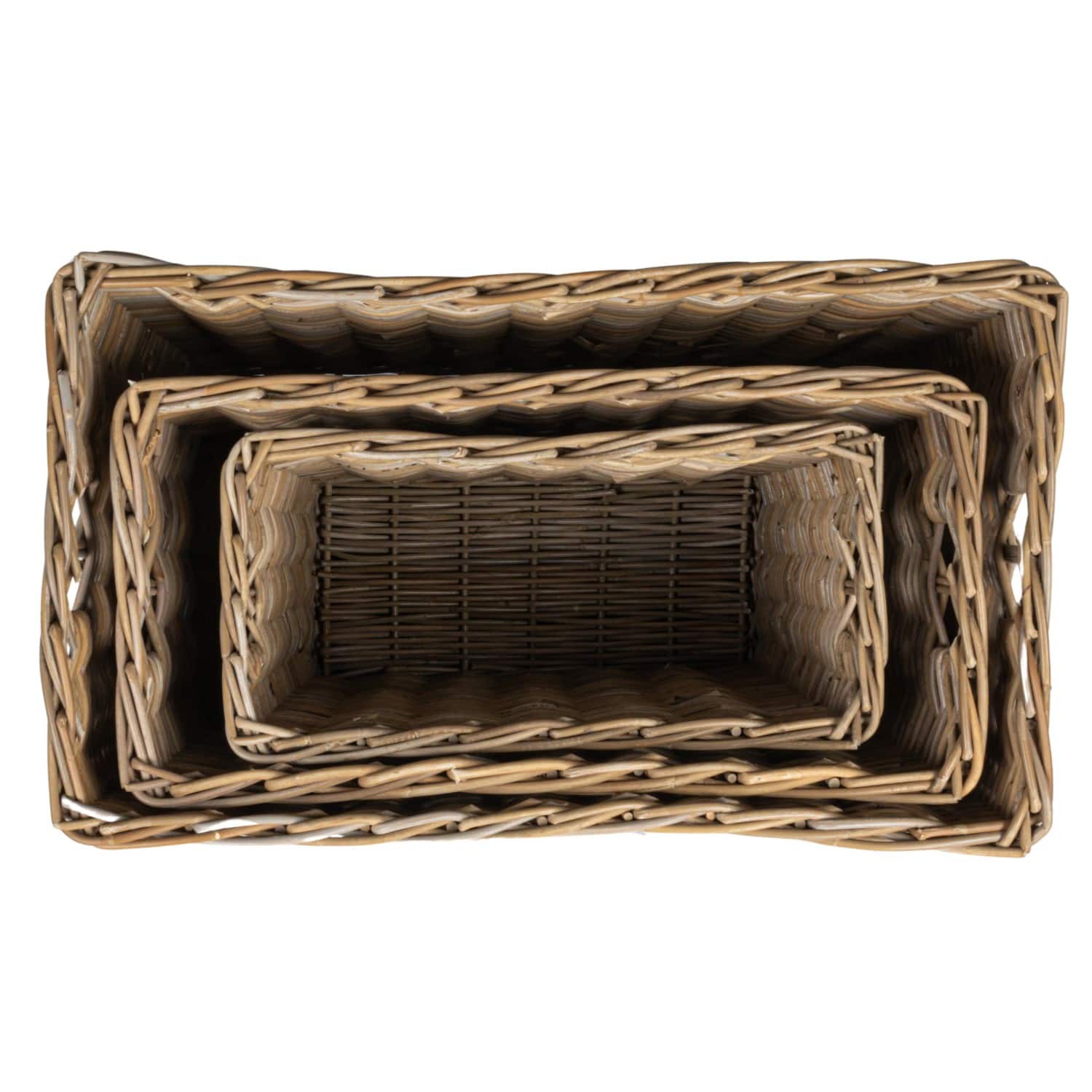 Hello Honey&#xAE; Natural Rectangular Woven Rattan Nesting Basket Set