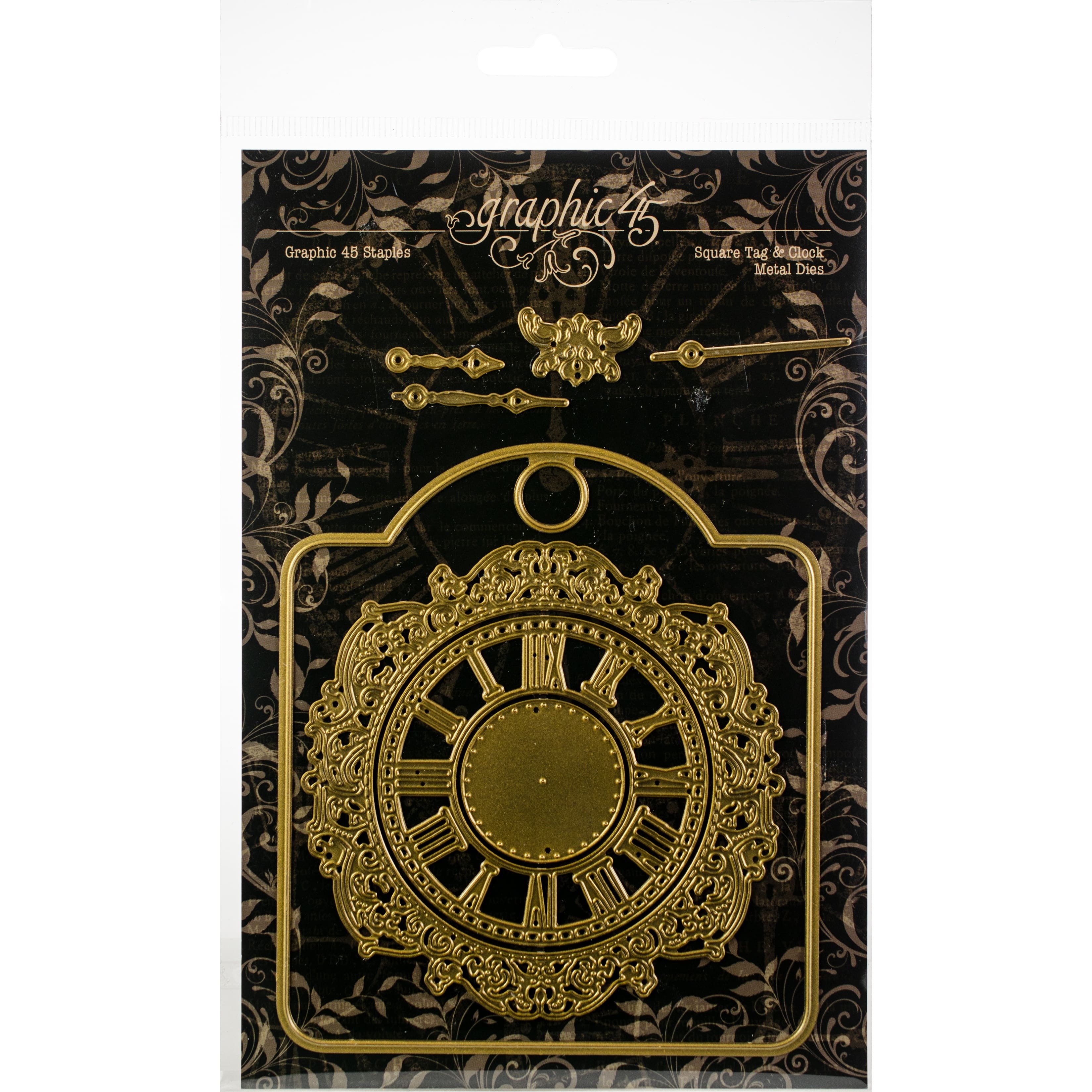 Graphic 45 Staples Dies-Square Tag &#x26; Clock