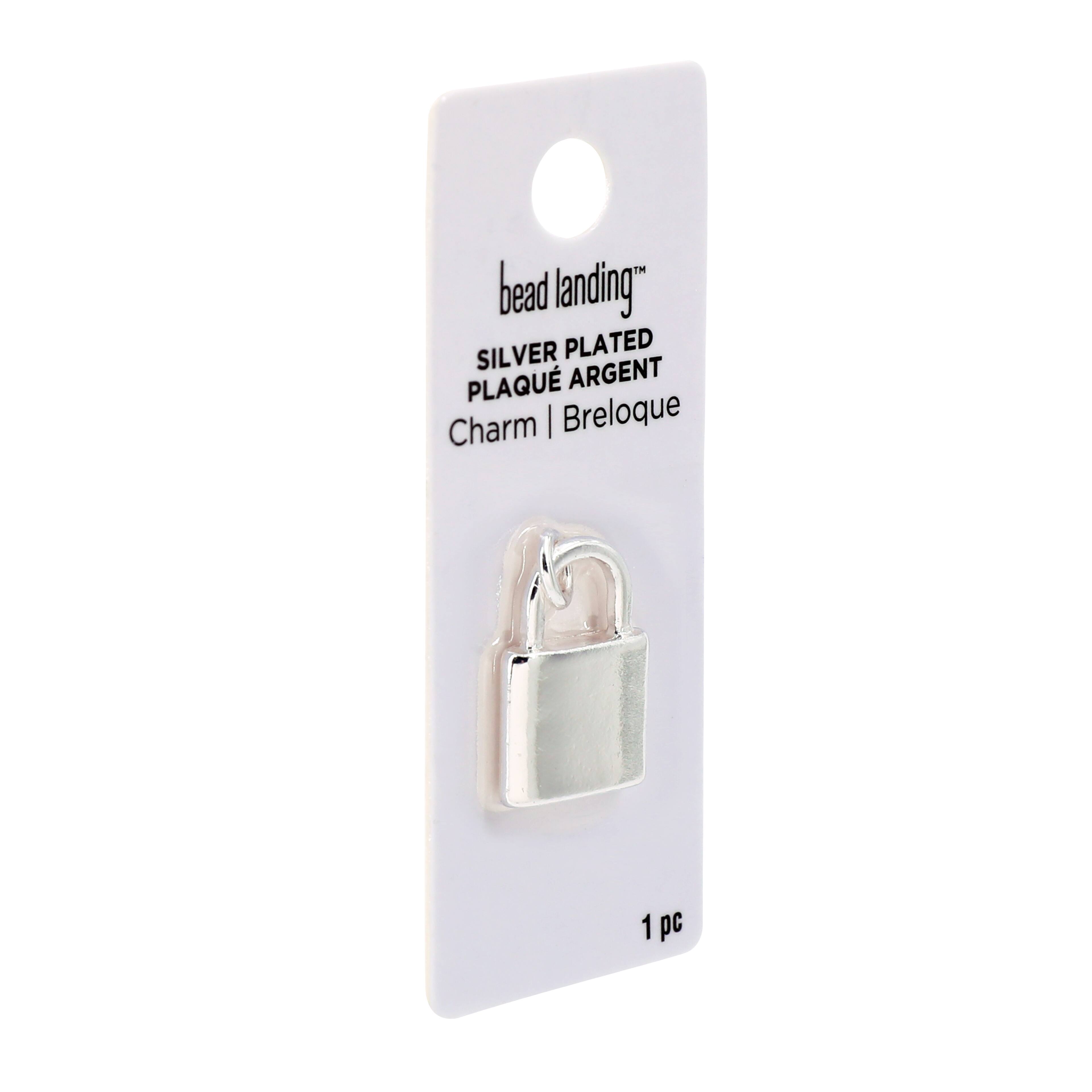 Silver Plated Lock Charm by Bead Landing&#x2122;