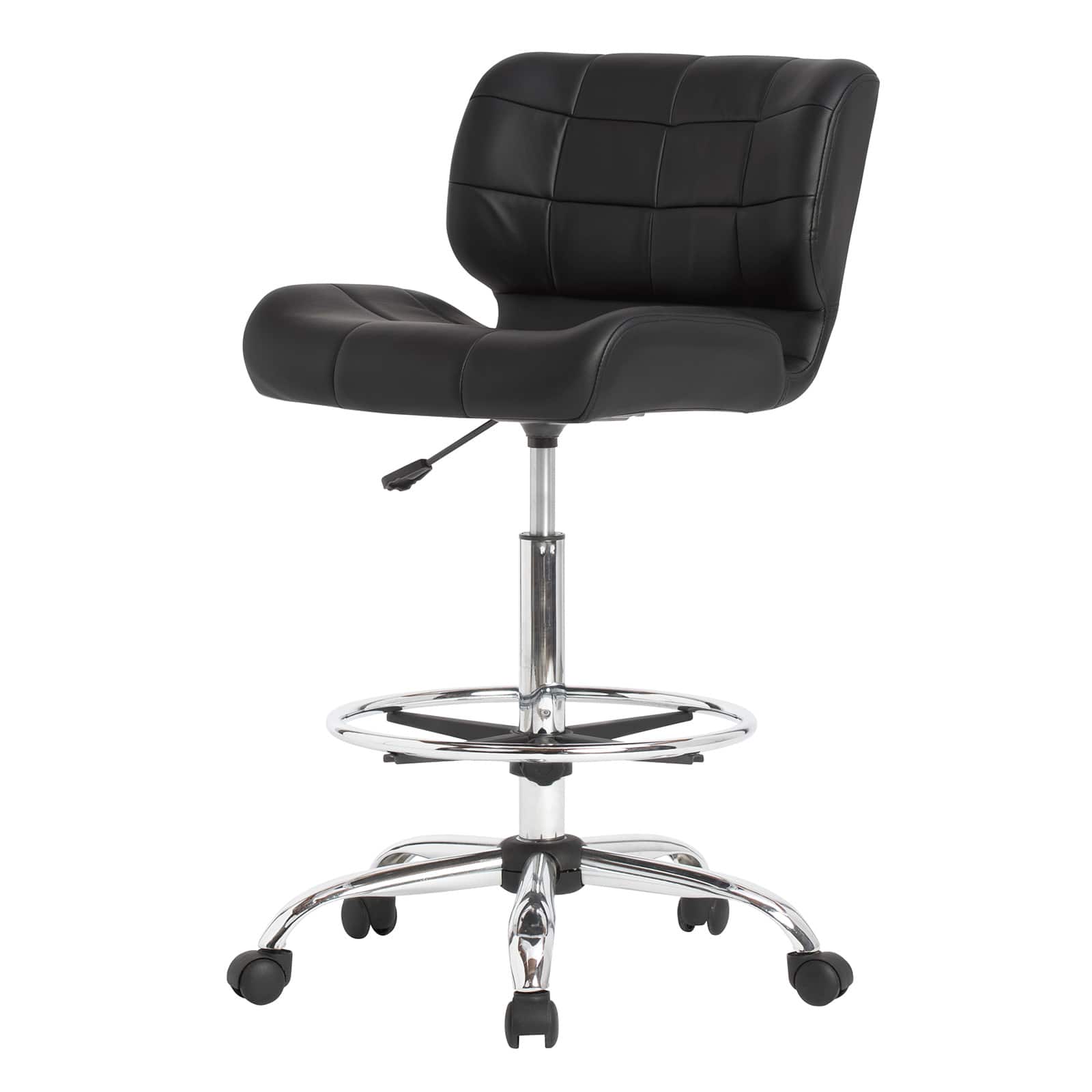 Studio Designs Crest Black Height Adjustable Drafting Chair with Footring