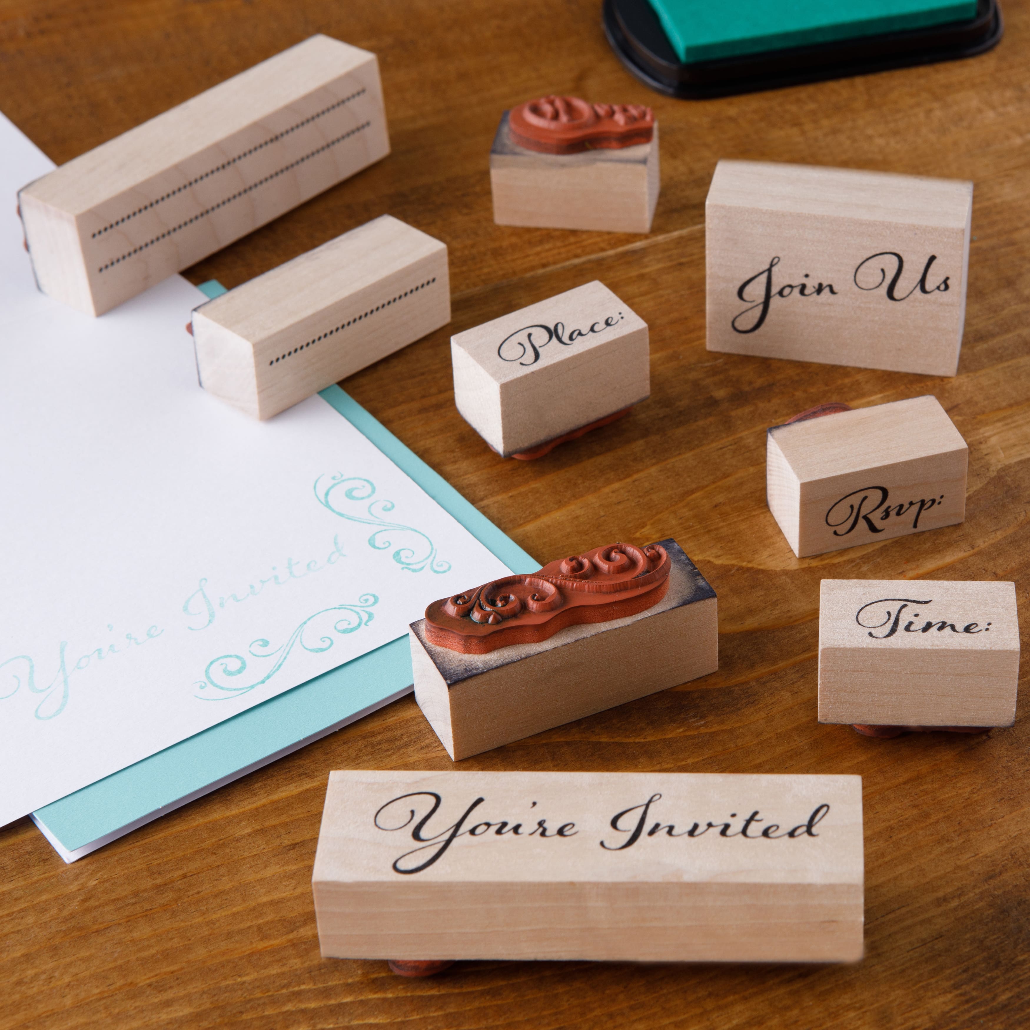 6 Pack: You&#x27;re Invited Wood Stamp Set by Recollections&#x2122;