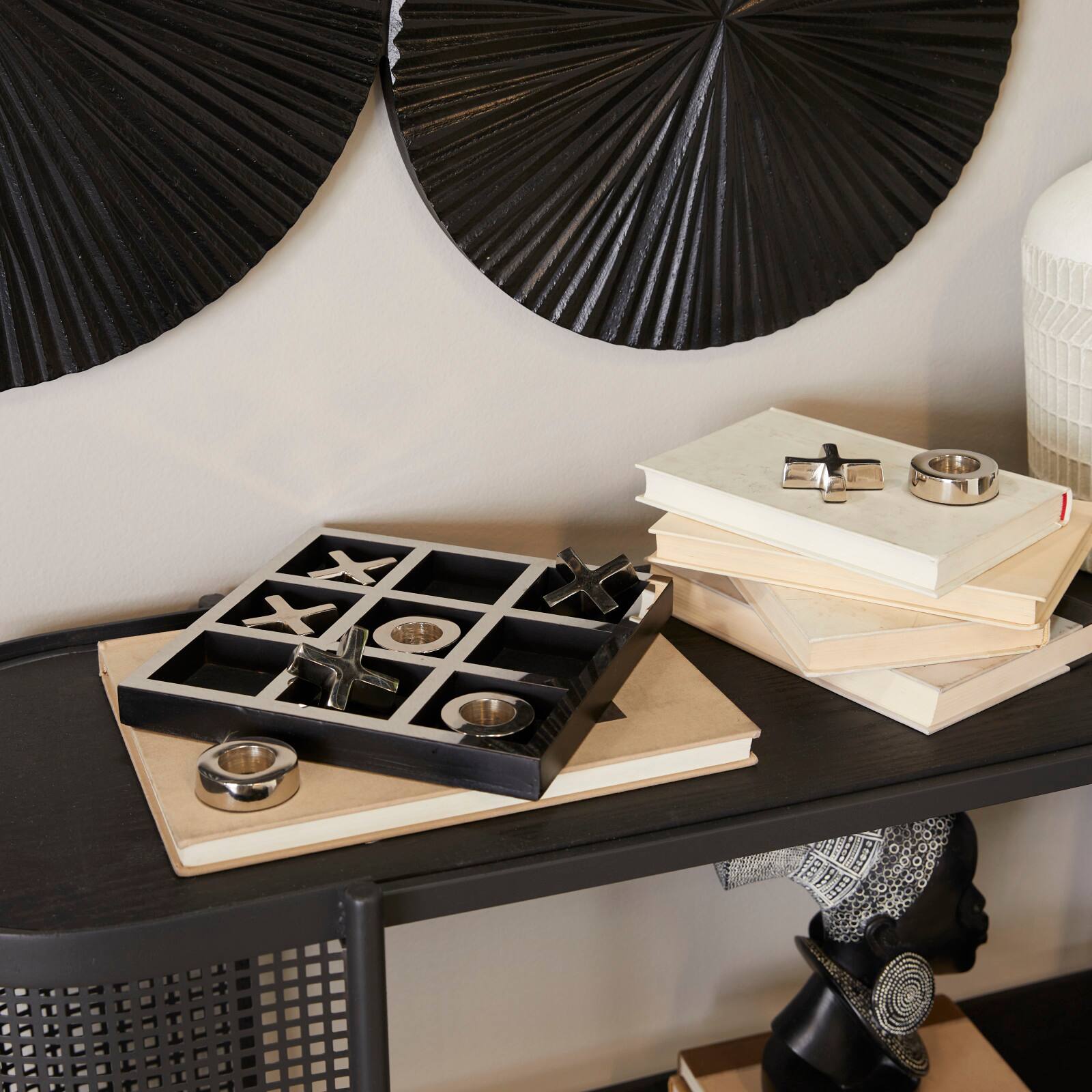 Silver Contemporary Game Set, 9" x 9" x 1"