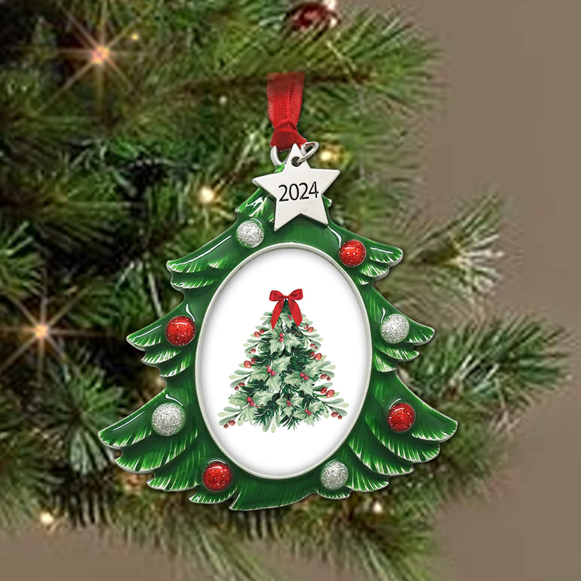 1.75&#x22; x 2.25&#x22; Christmas Tree Ornament Frame by Studio D&#xE9;cor&#xAE;