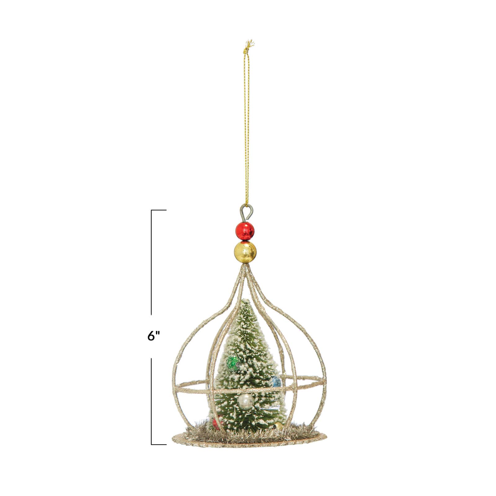 Hello Honey&#xAE; Sisal Glitter &#x26; Faux Snow Christmas Tree Ornament