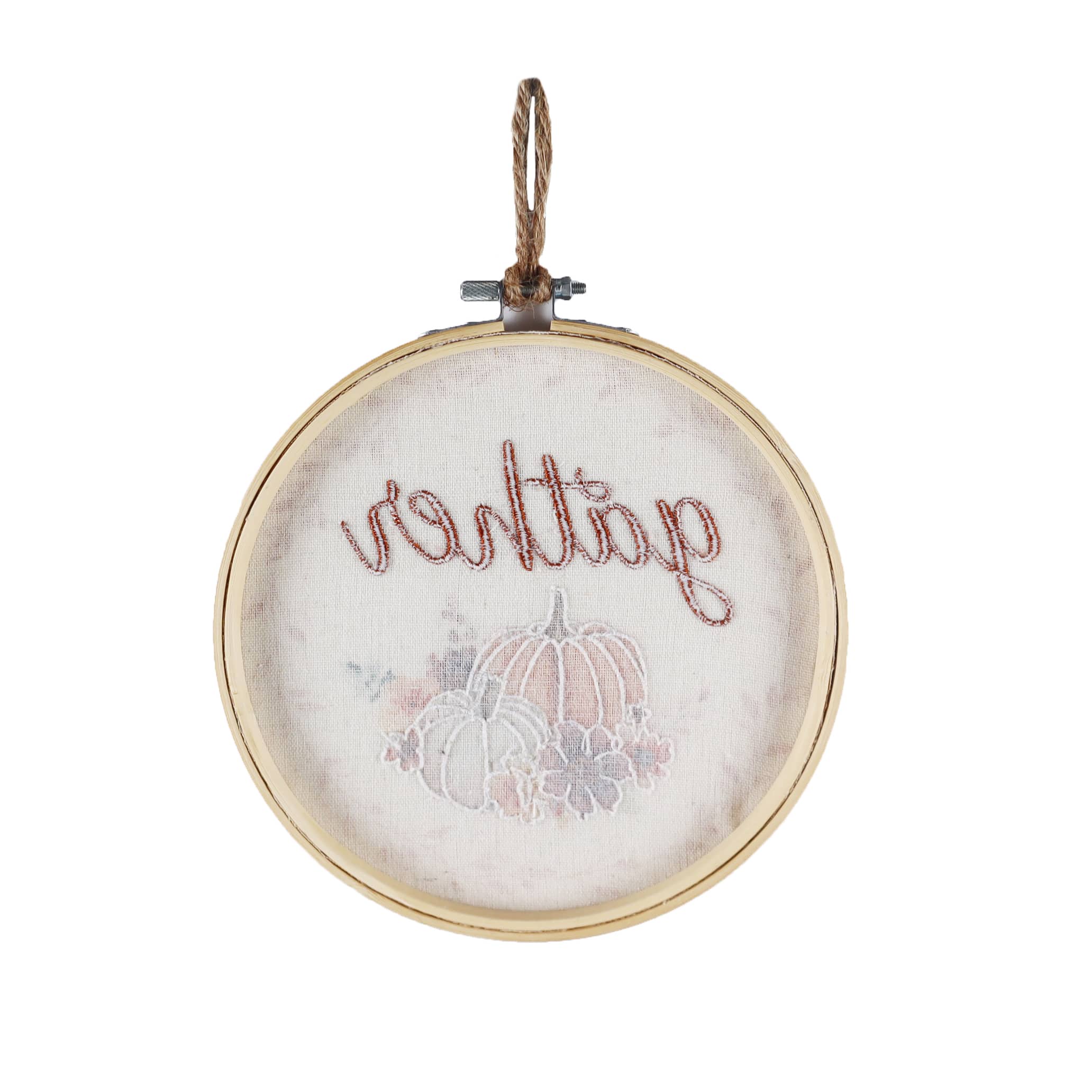 8&#x22; Gather Pumpkins Round Wall Sign in Embroidery Hoop by Ashland&#xAE;