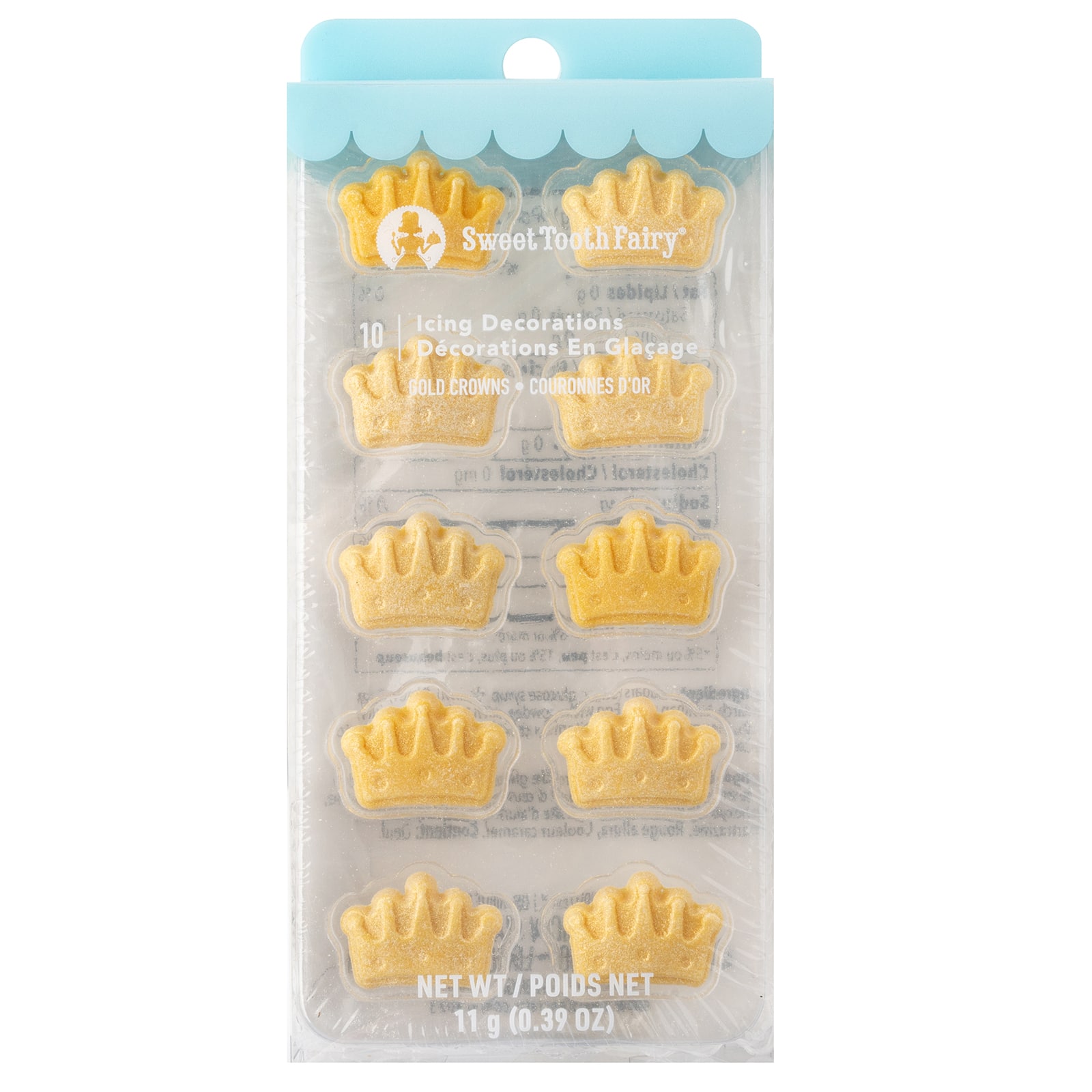 Sweet Tooth Fairy&#xAE; Gold Crown Icing Decorations, 10ct.