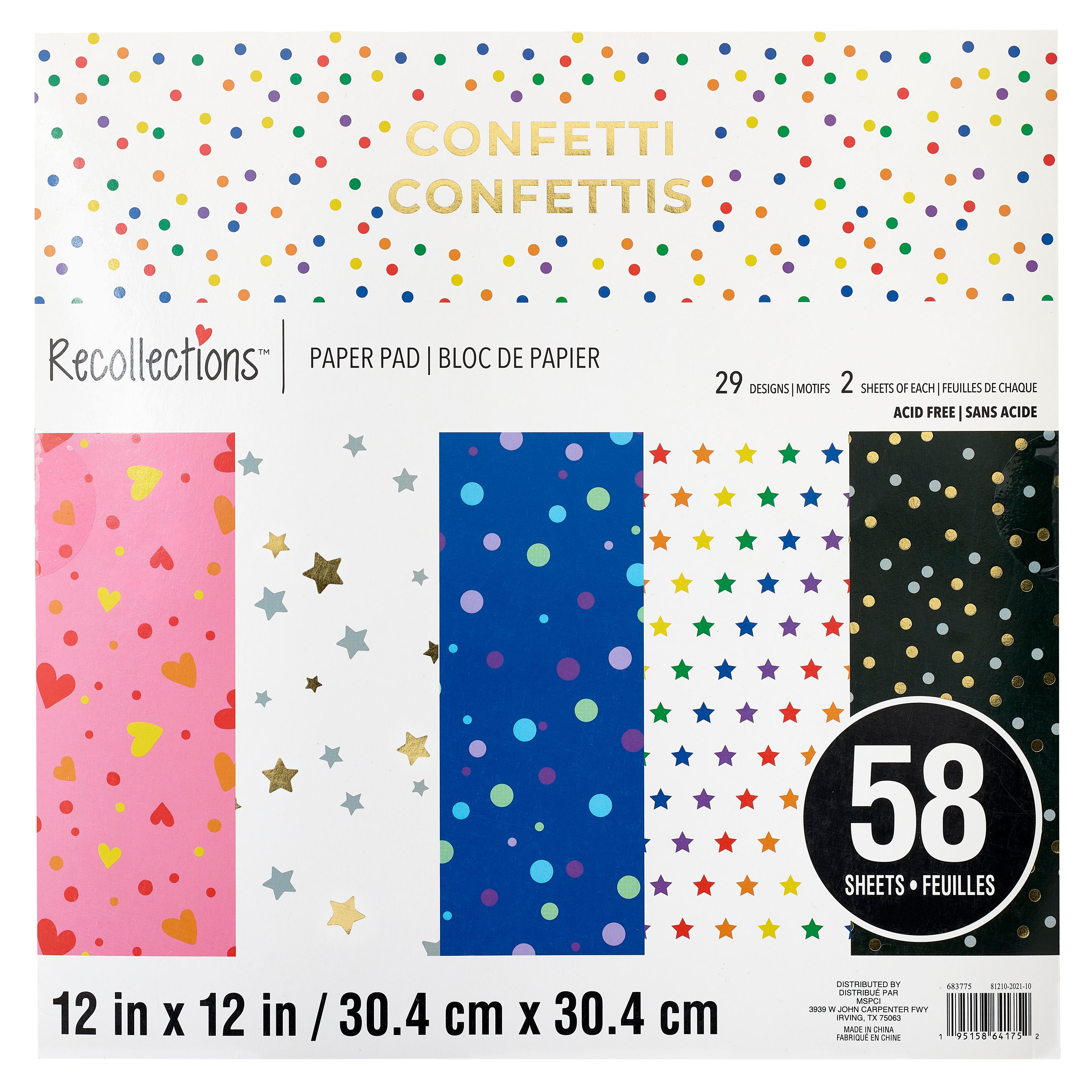 Confetti Paper Pad by Recollections™, 12 x 12
