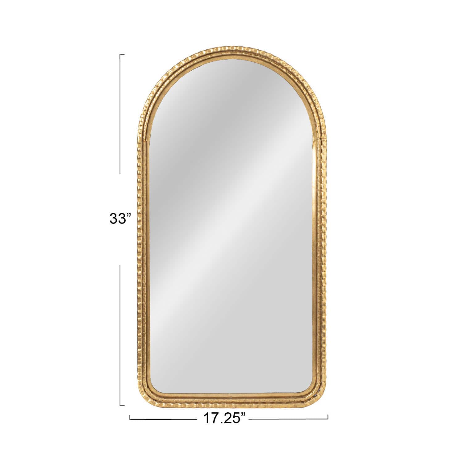 Hello Honey&#xAE; 33&#x22; Gold Decorative Arched Metal Wall Mirror