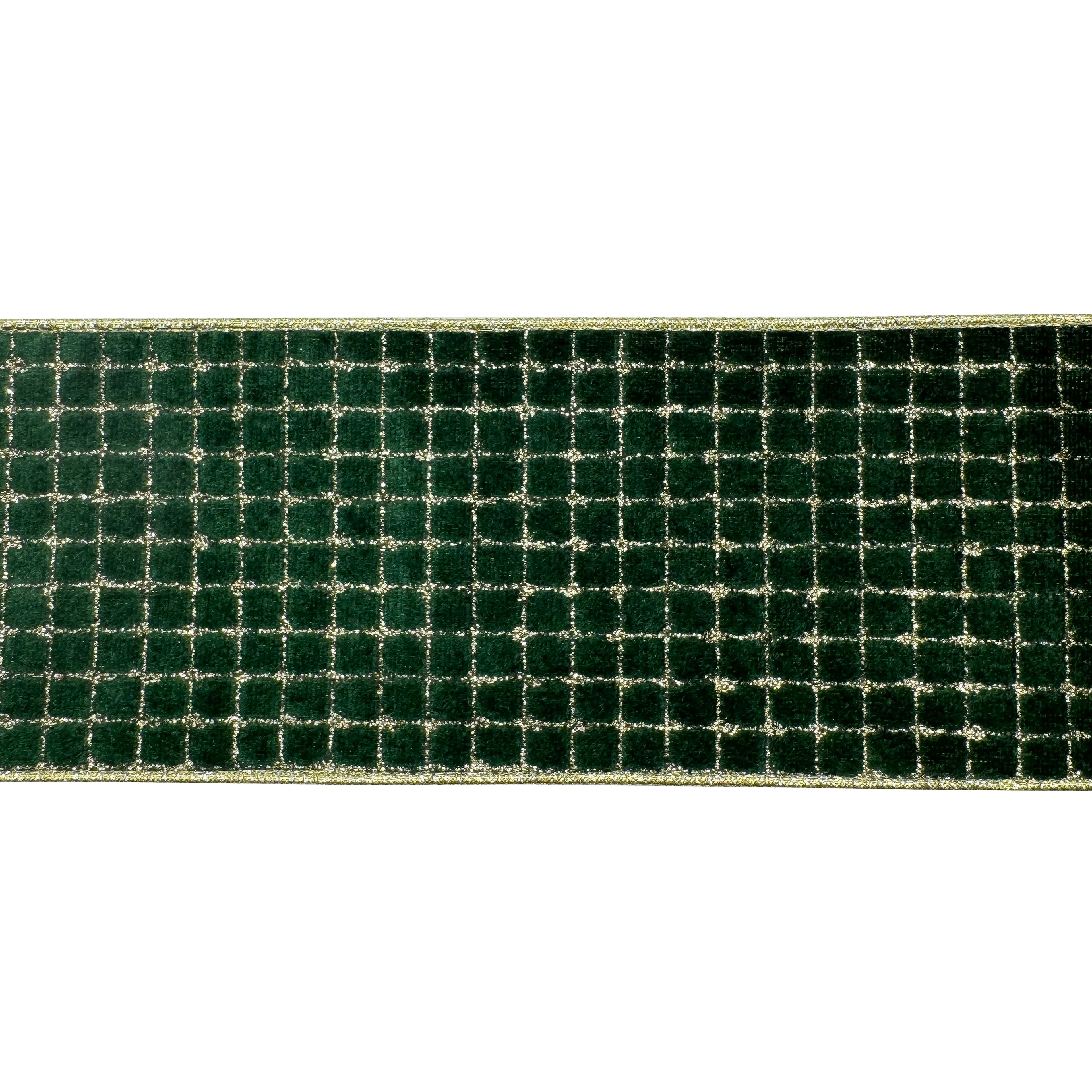 3.5&#x22; x 20ft. Green &#x26; Gold Grid Wired Ribbon by Celebrate It&#xAE;