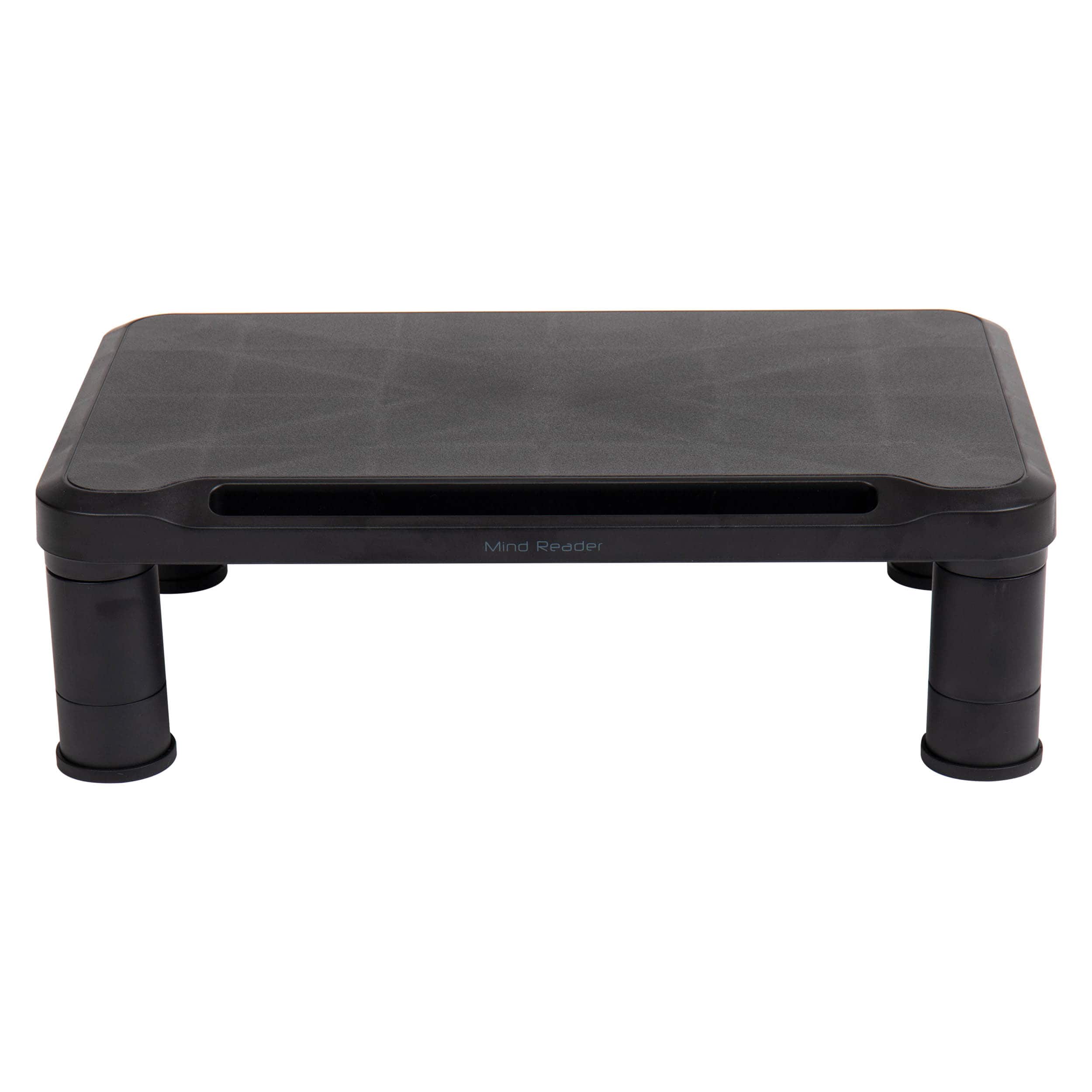 Mind Reader Black Small Plastic Monitor Riser Stand Set