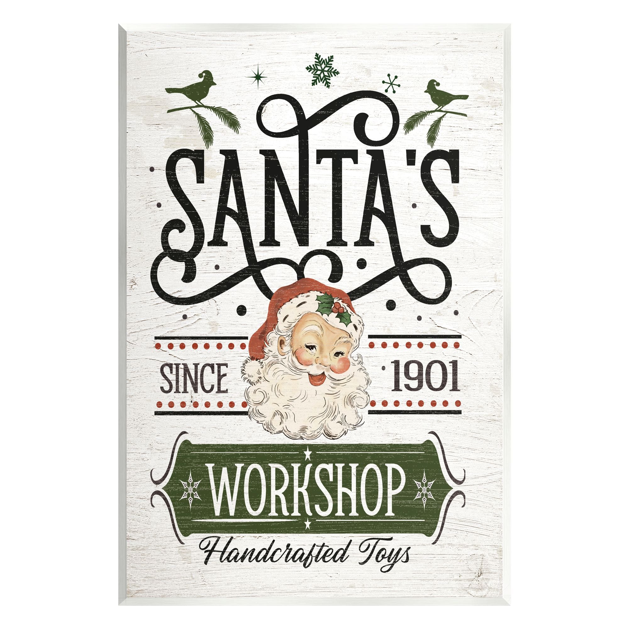 Stupell Industries Santa's Workshop Toys Vintage Signage Wall Plaque Art