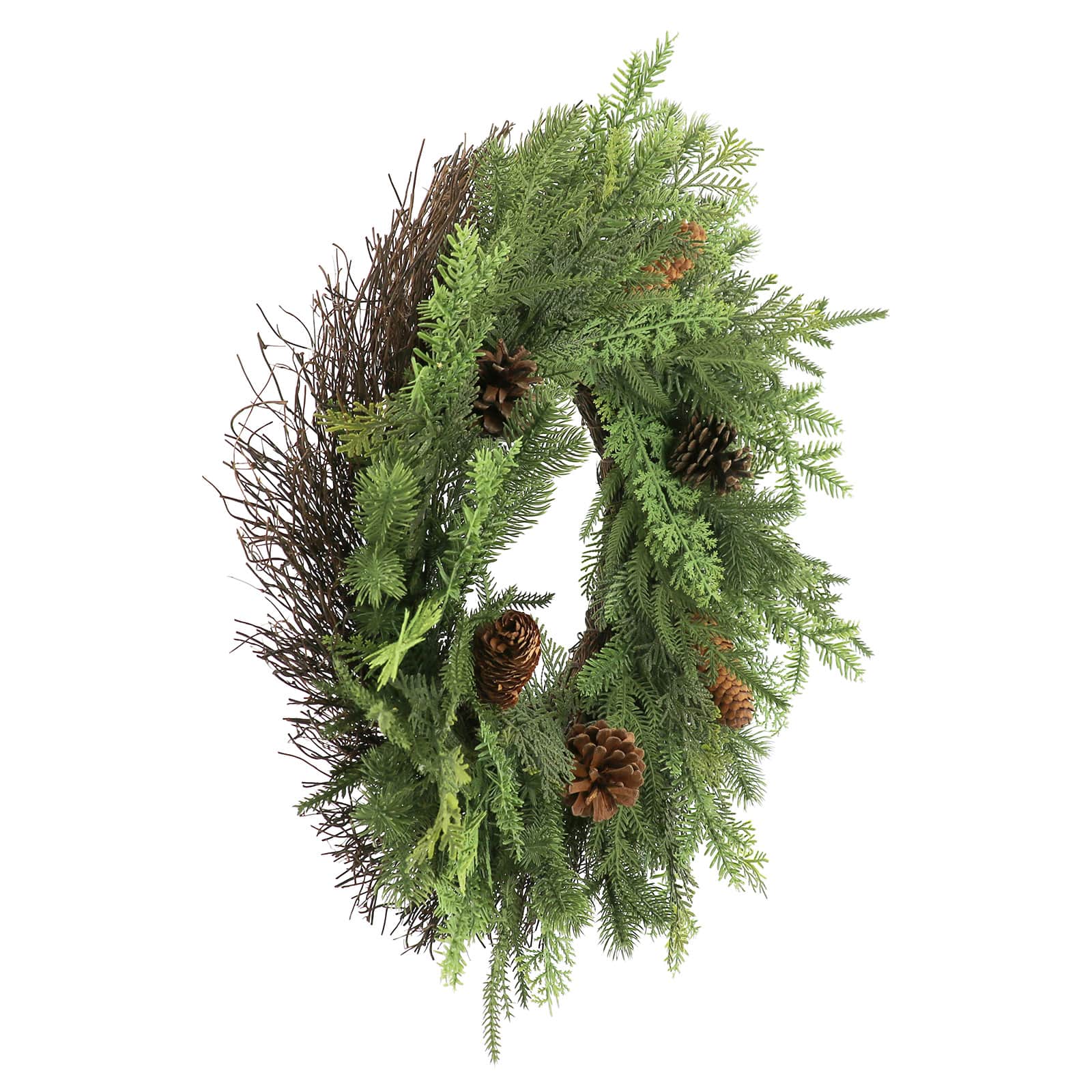 24&#x22; Pre-Lit Cypress &#x26; Pinecone Wreath by Ashland&#xAE;