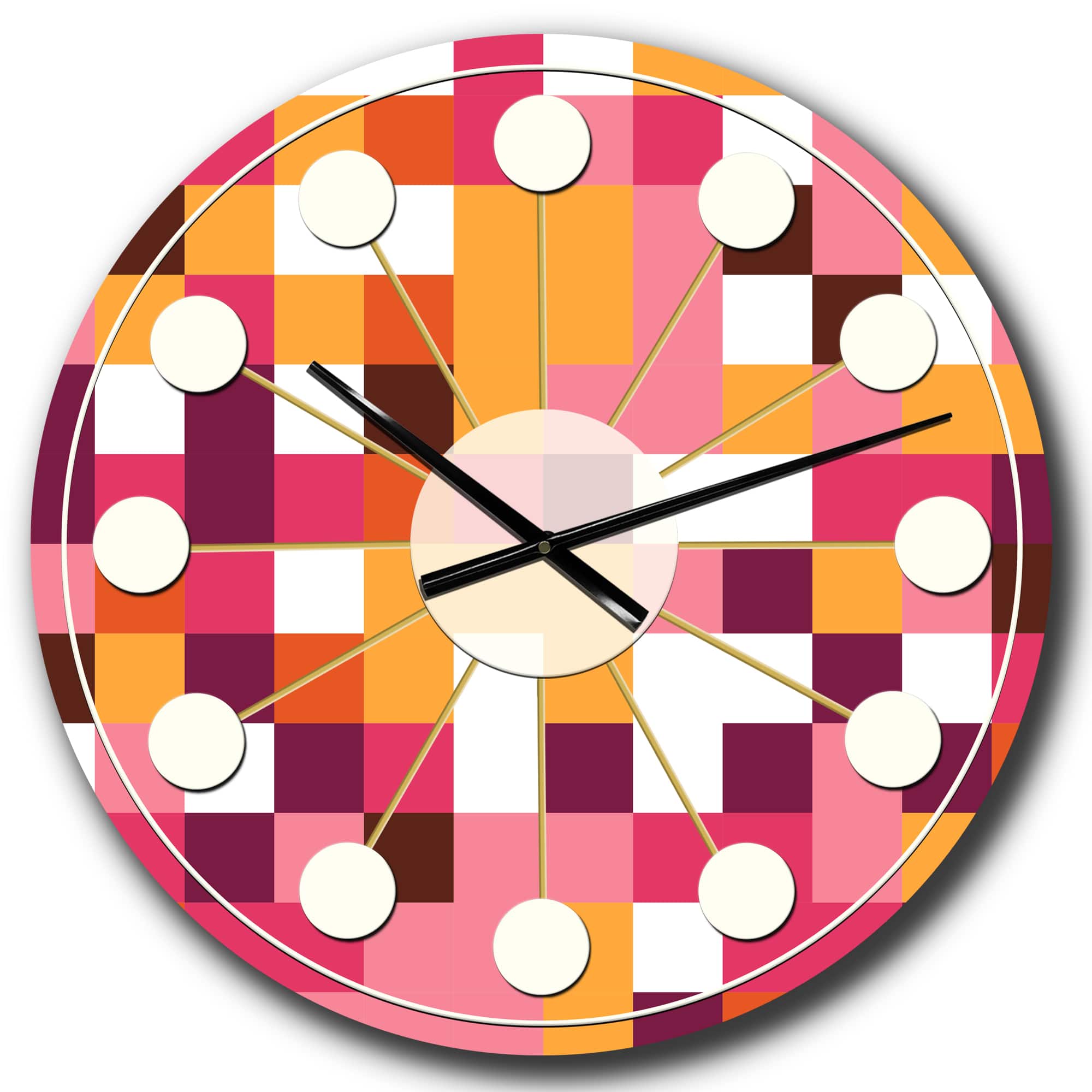 Designart 'Retro Geometric Design Vii Mid-Century Modern Wall Clock