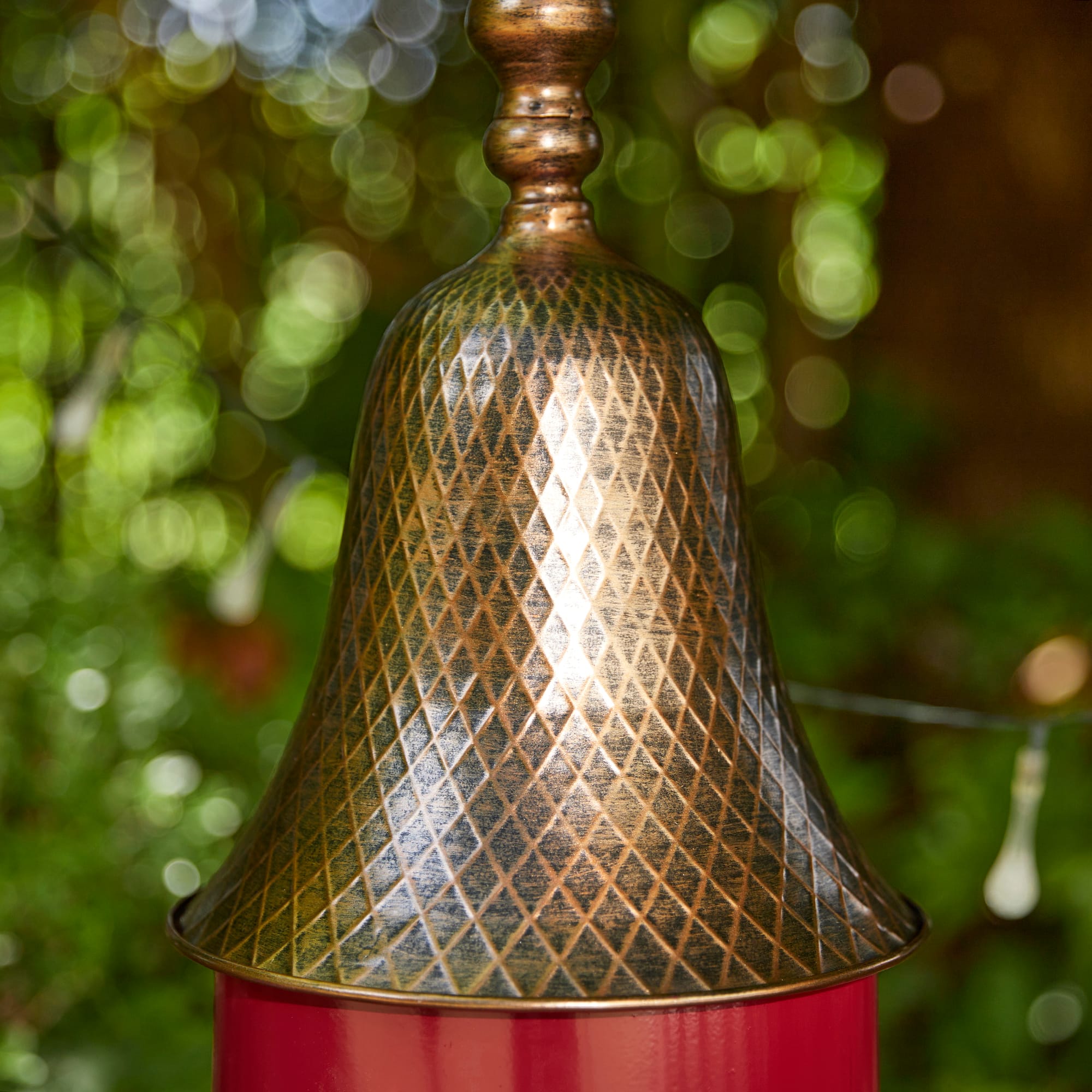 Glitzhome® 24" Retro Red Metal Bell Roof Birdhouse