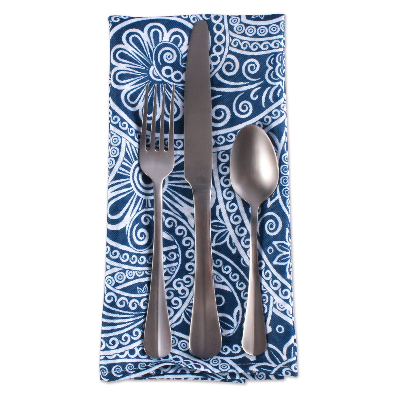 DII&#xAE; Blue Paisley Print Outdoor Napkins, 6ct.