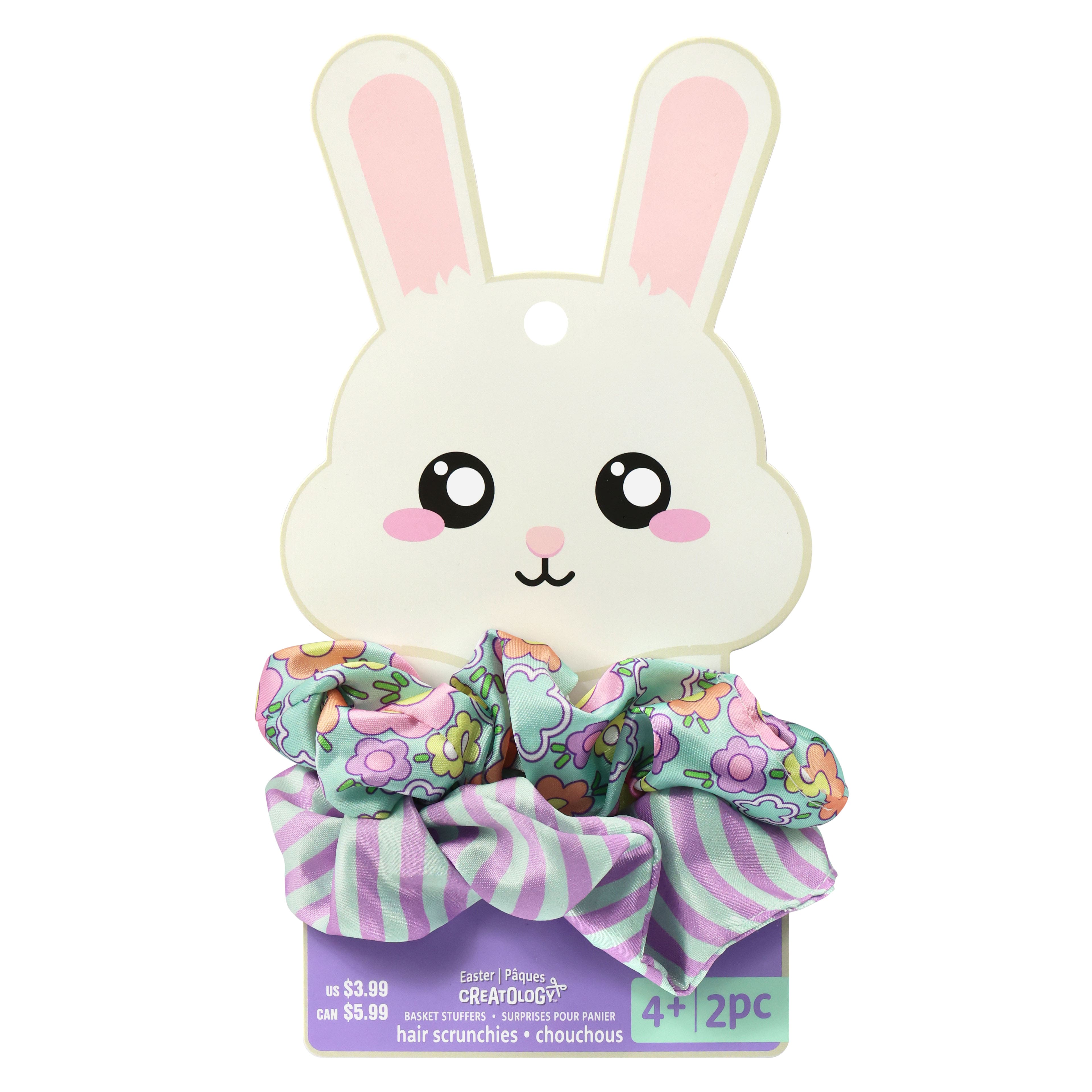 Easter Flowers &#x26; Stripes Hair Scrunchies, 2ct. by Creatology&#x2122;