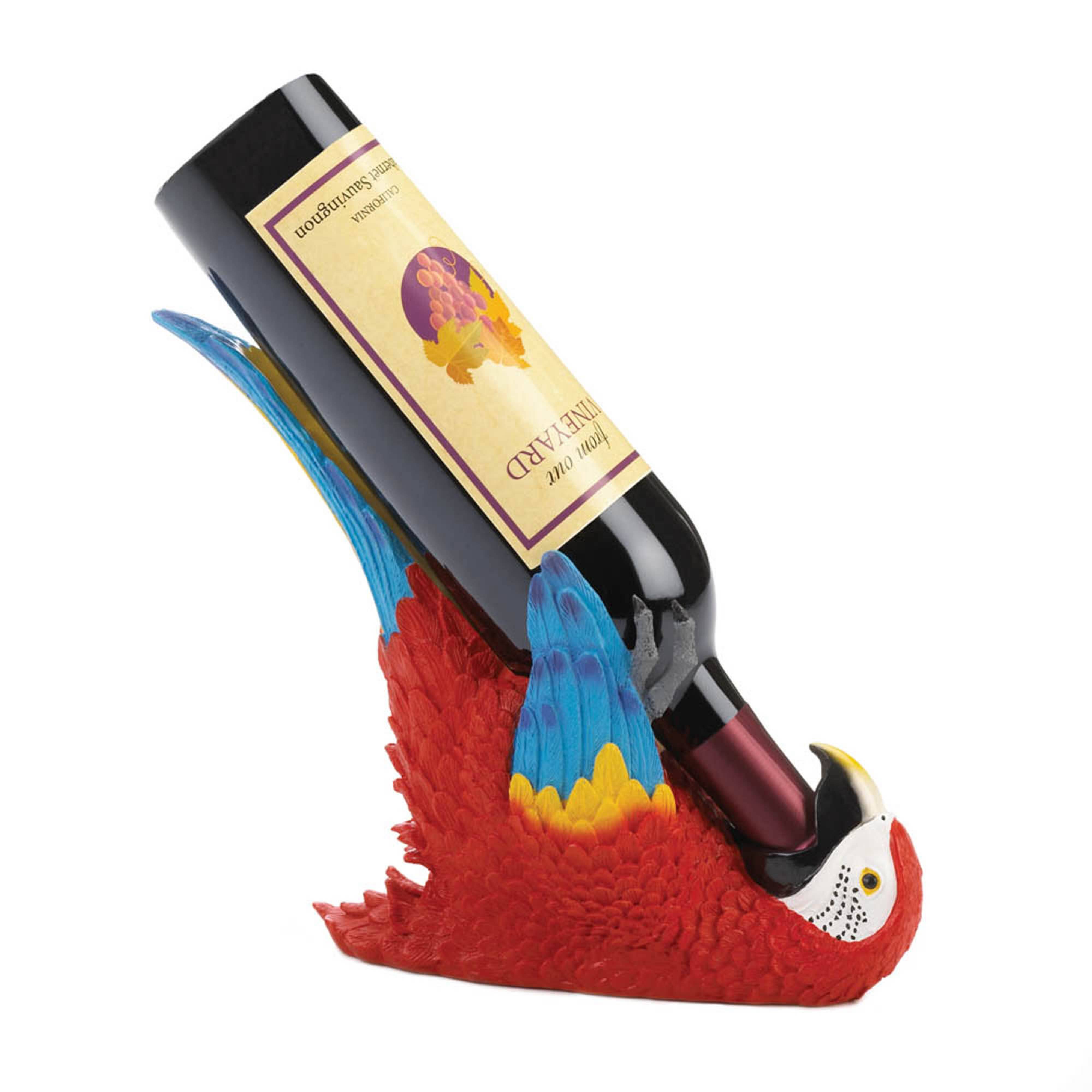 10&#x22; Colorful Parrot Wine Holder