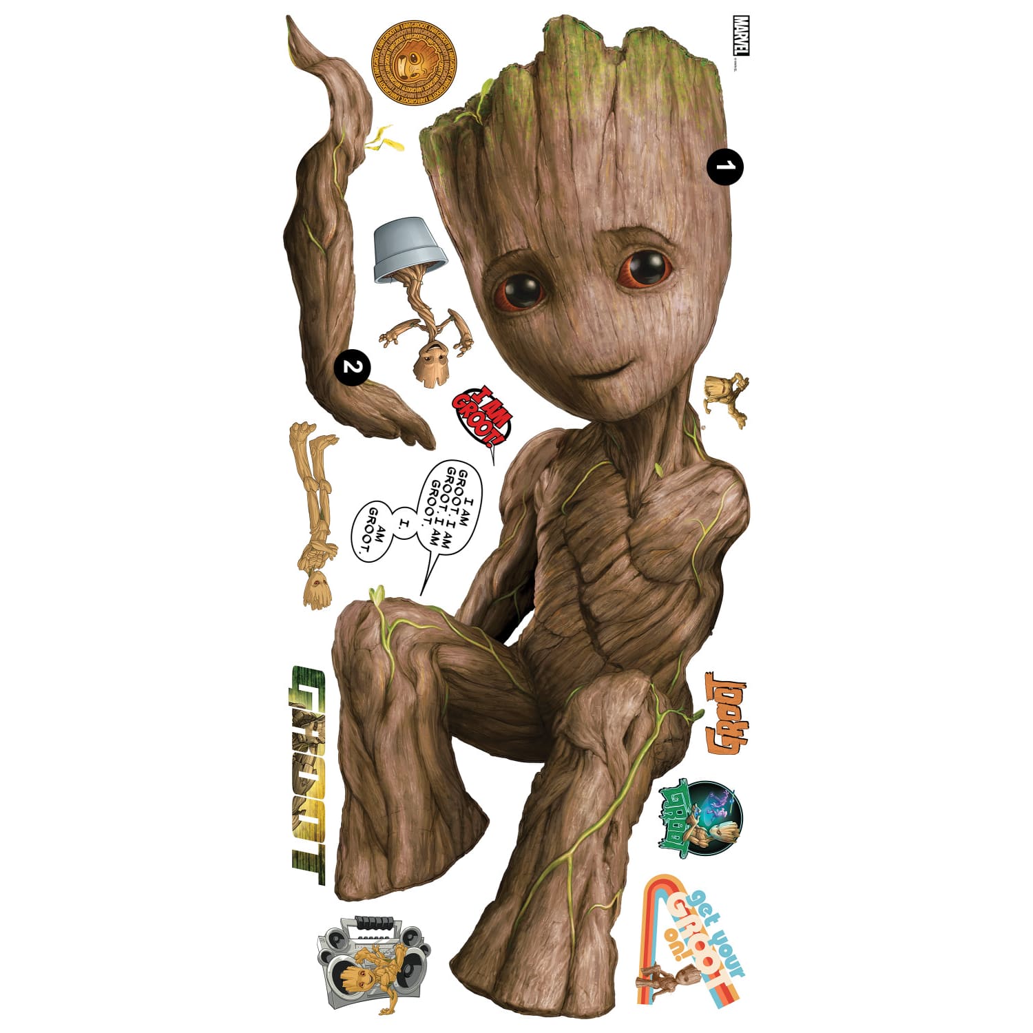 RoomMates Groot Peel & Stick Giant Wall Decal Set