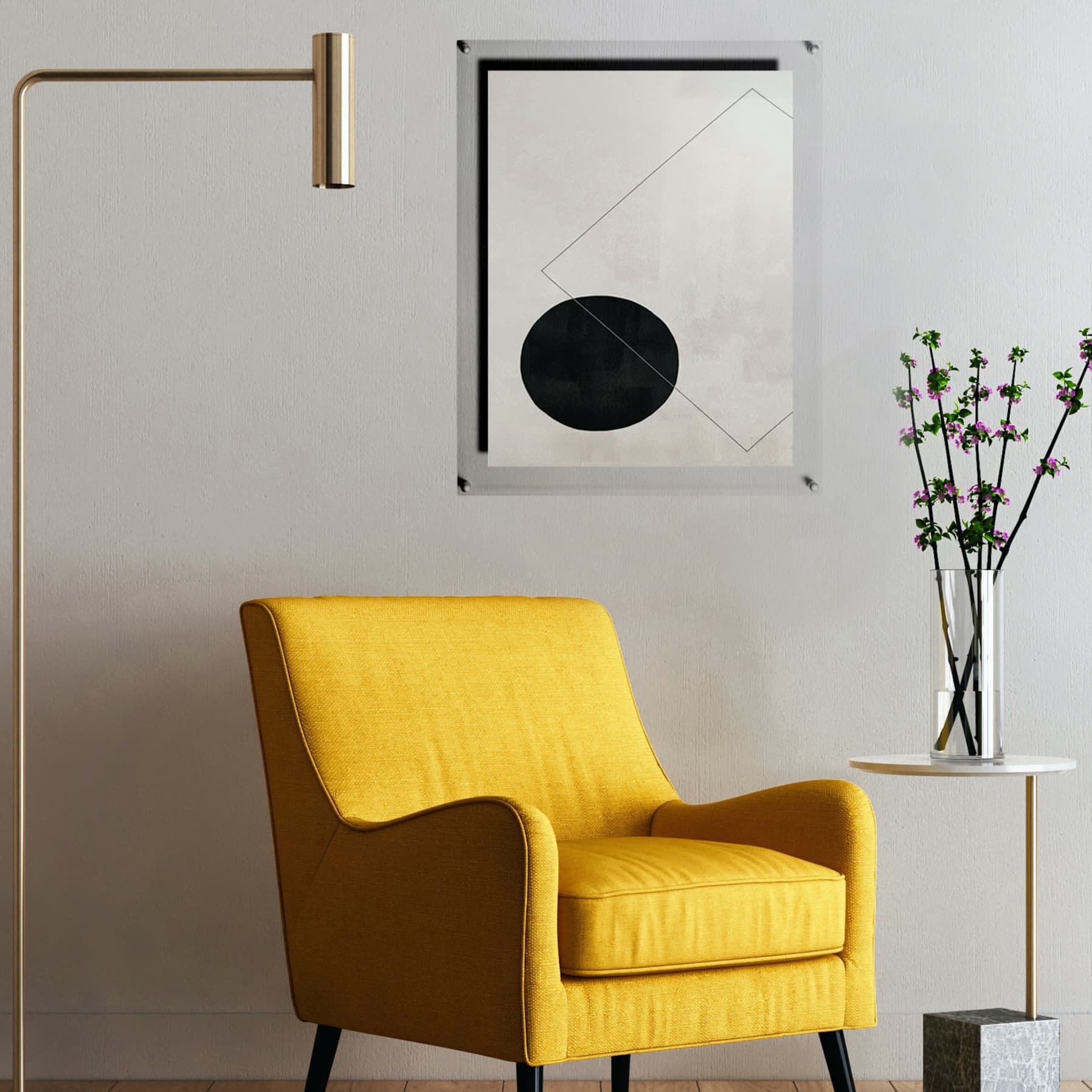 Cool Modern Frames Clear Acrylic Float Frame with Silver Hardware