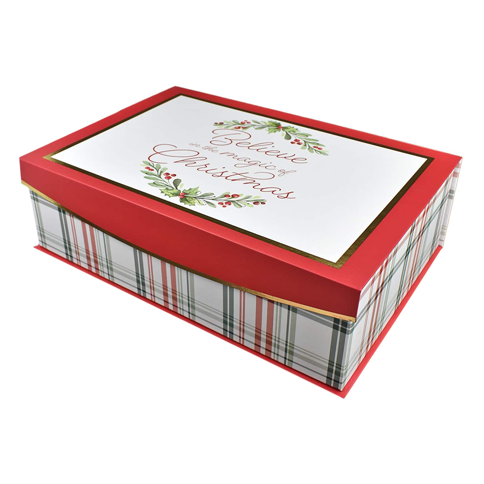 17&#x22; Red &#x26; White Magic of Christmas Decorative Box by Ashland&#xAE;