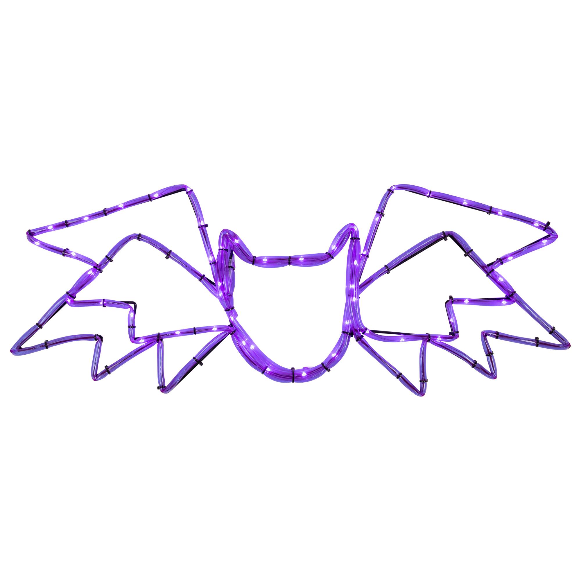 23.5" LED Purple Bat 4 Function Halloween Window Silhouette