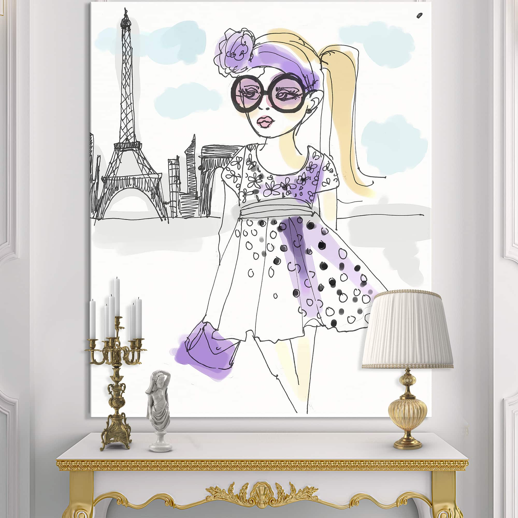 Designart - Born In Paris - Fashion Canvas Art Print