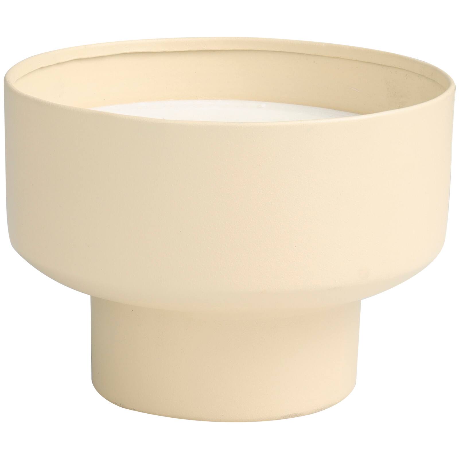 White Wax Sweet Bamboo Scented Candle with Elevated Matte Tan Container