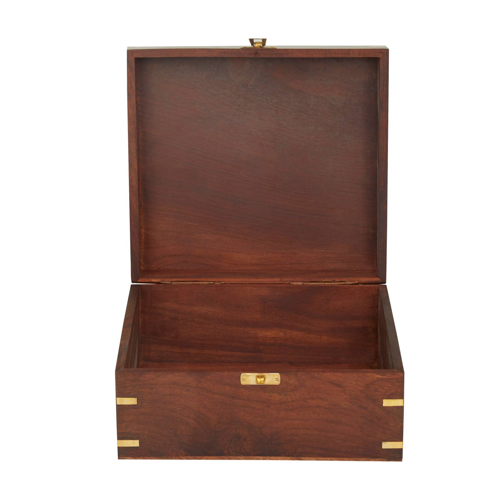 7" Gold Brass Sextant Compass with Decorative Wood Box