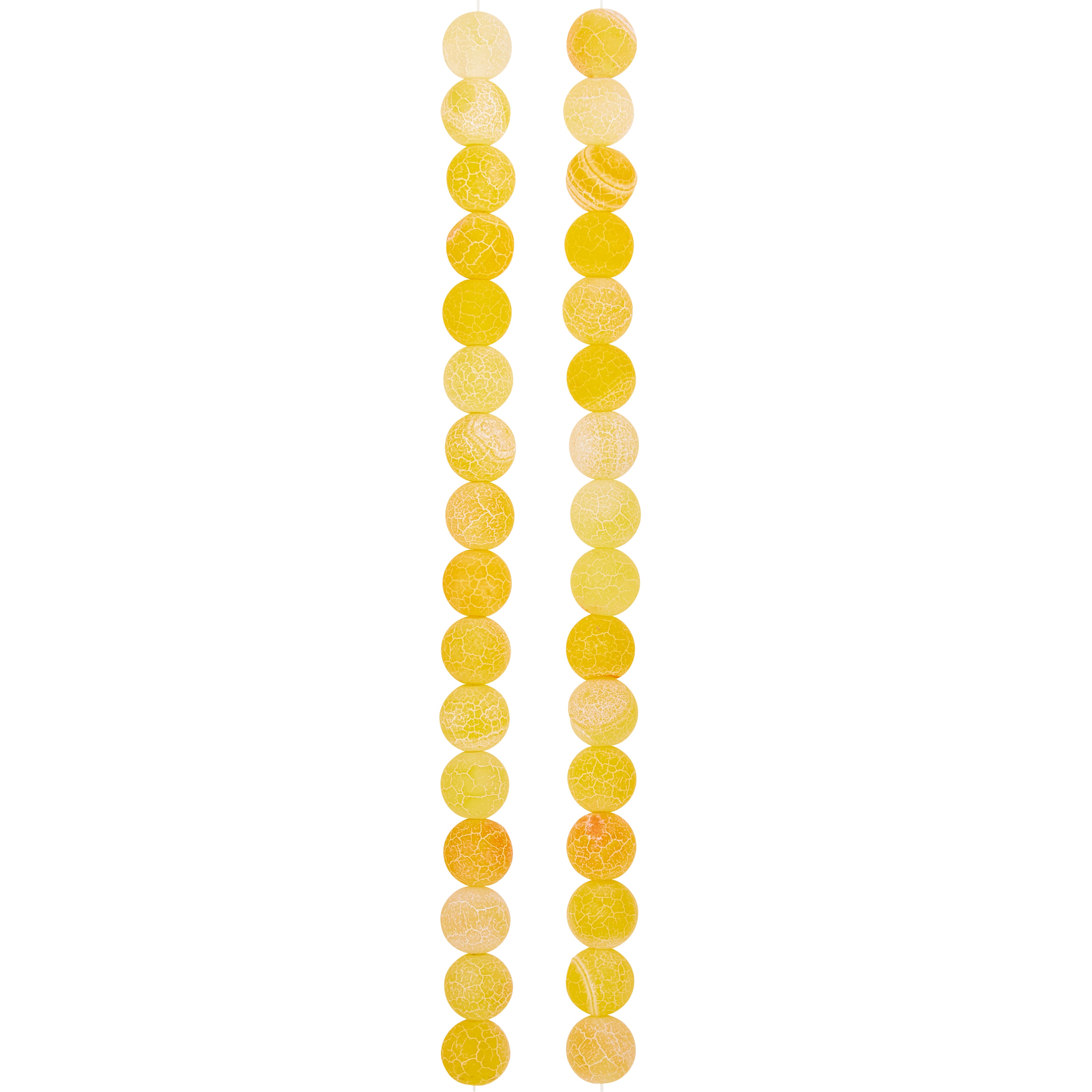 12 Pack: Orange Crackle Agate Round Beads, 8mm by Bead Landing™