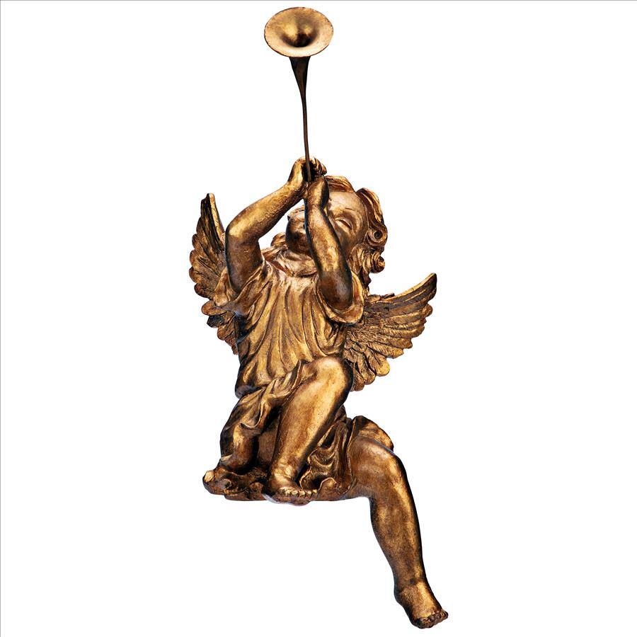Design Toscano 13.5" Trumpeting Angels of St. Peters Square Girl Statue