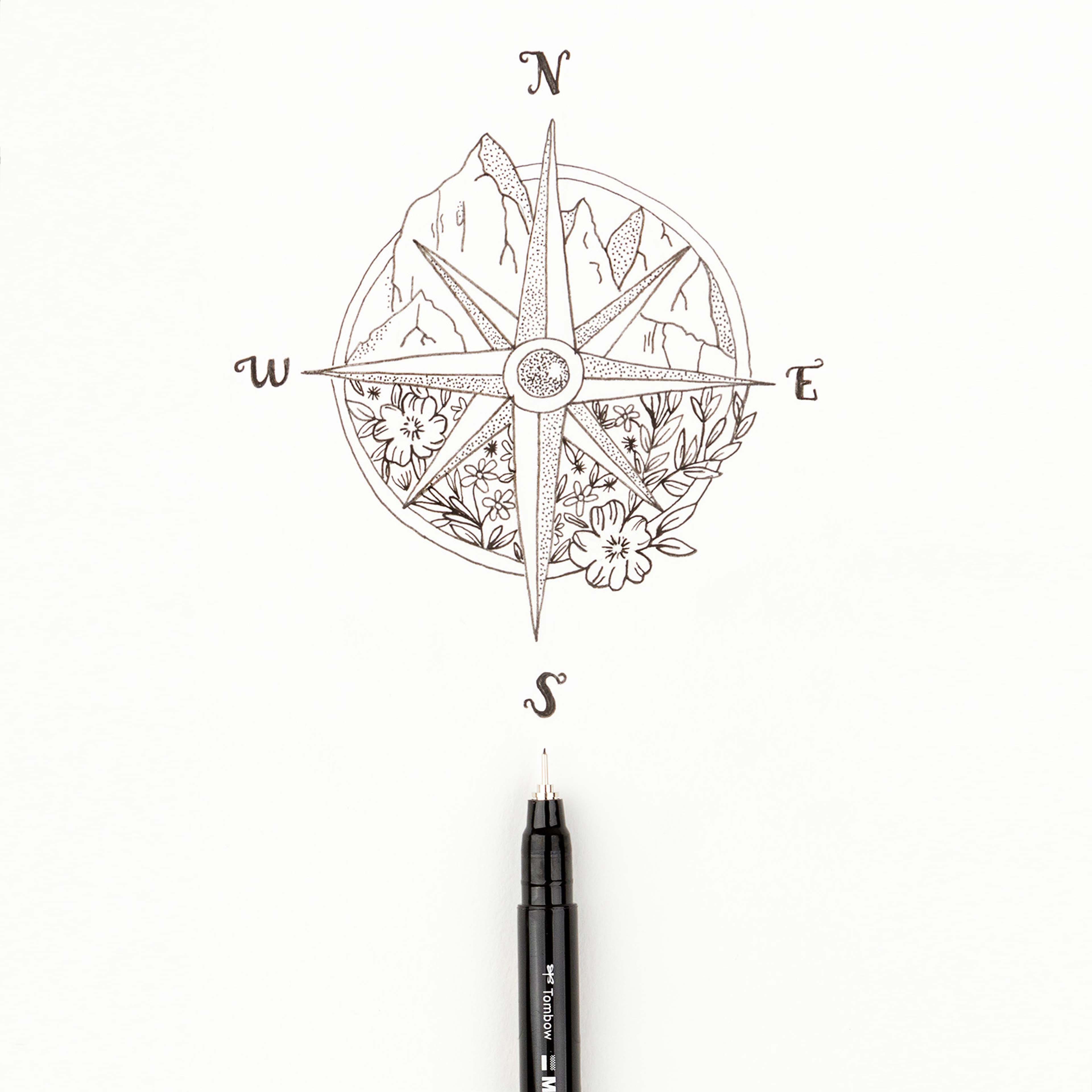 Tombow MONO 005 Black Drawing Pens, 2ct.