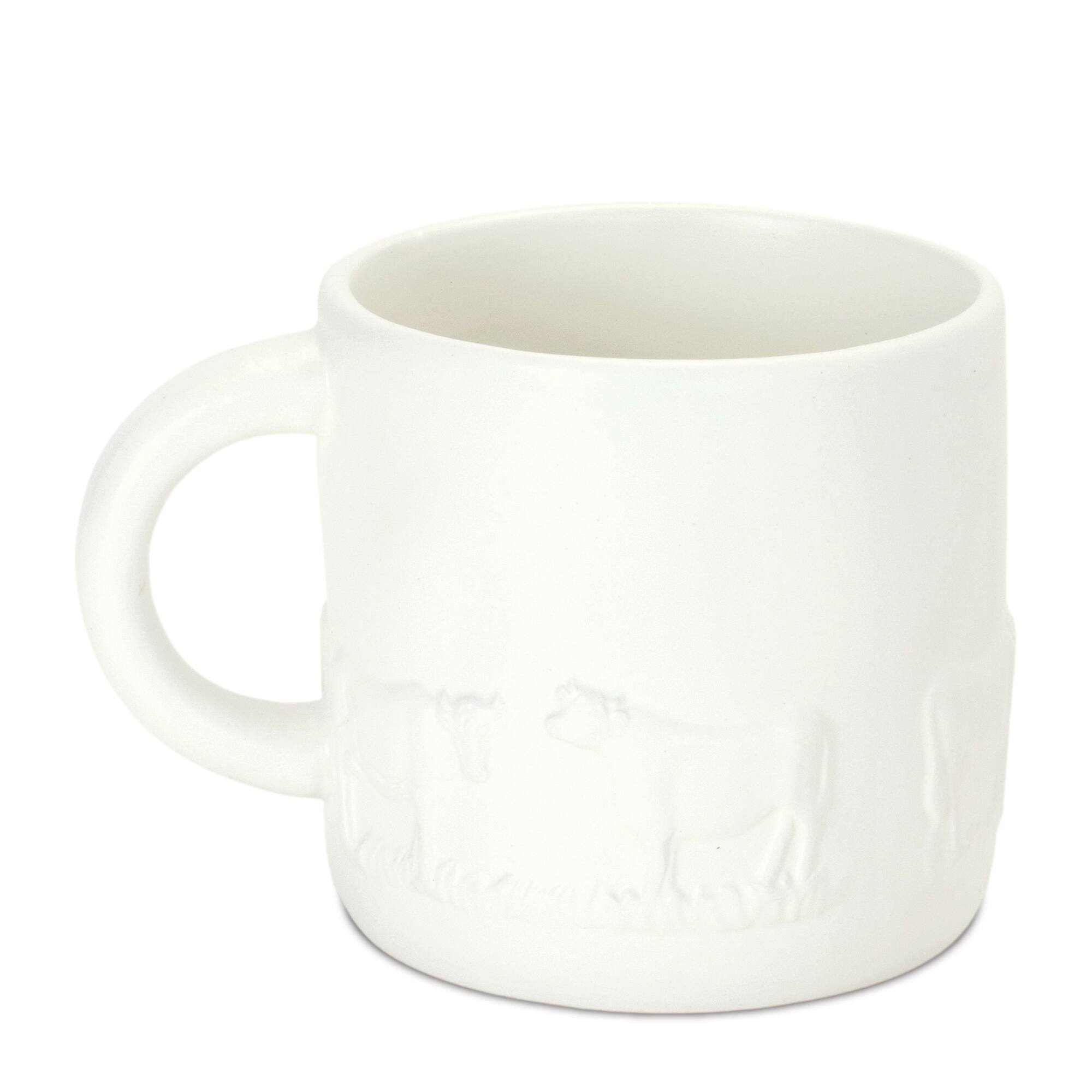 3.75&#x22; White Ceramic Farm Animal Mug, 4ct.
