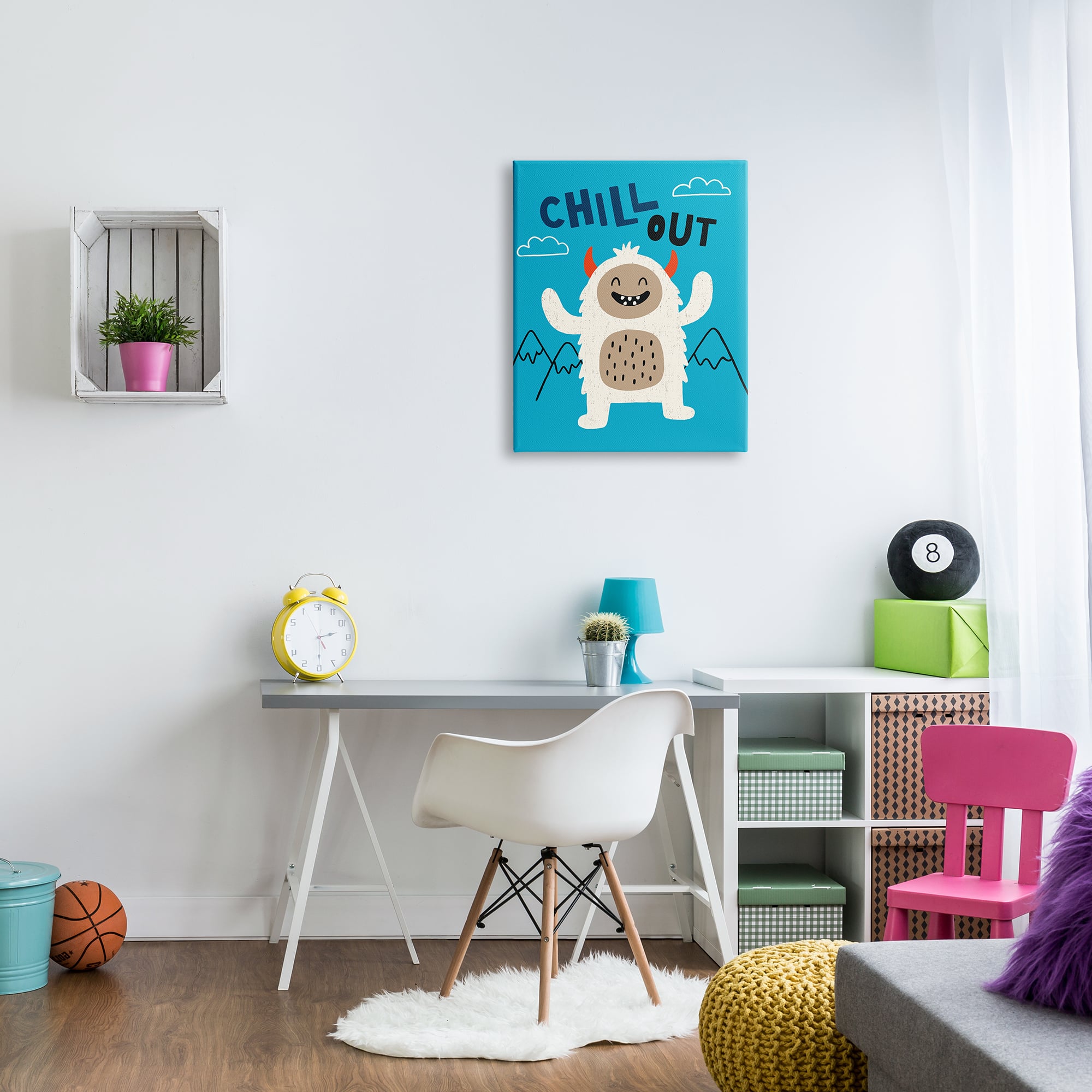 Stupell Industries Chill Out Phrase Abominable Snowman Winter Yeti Canvas Wall Art