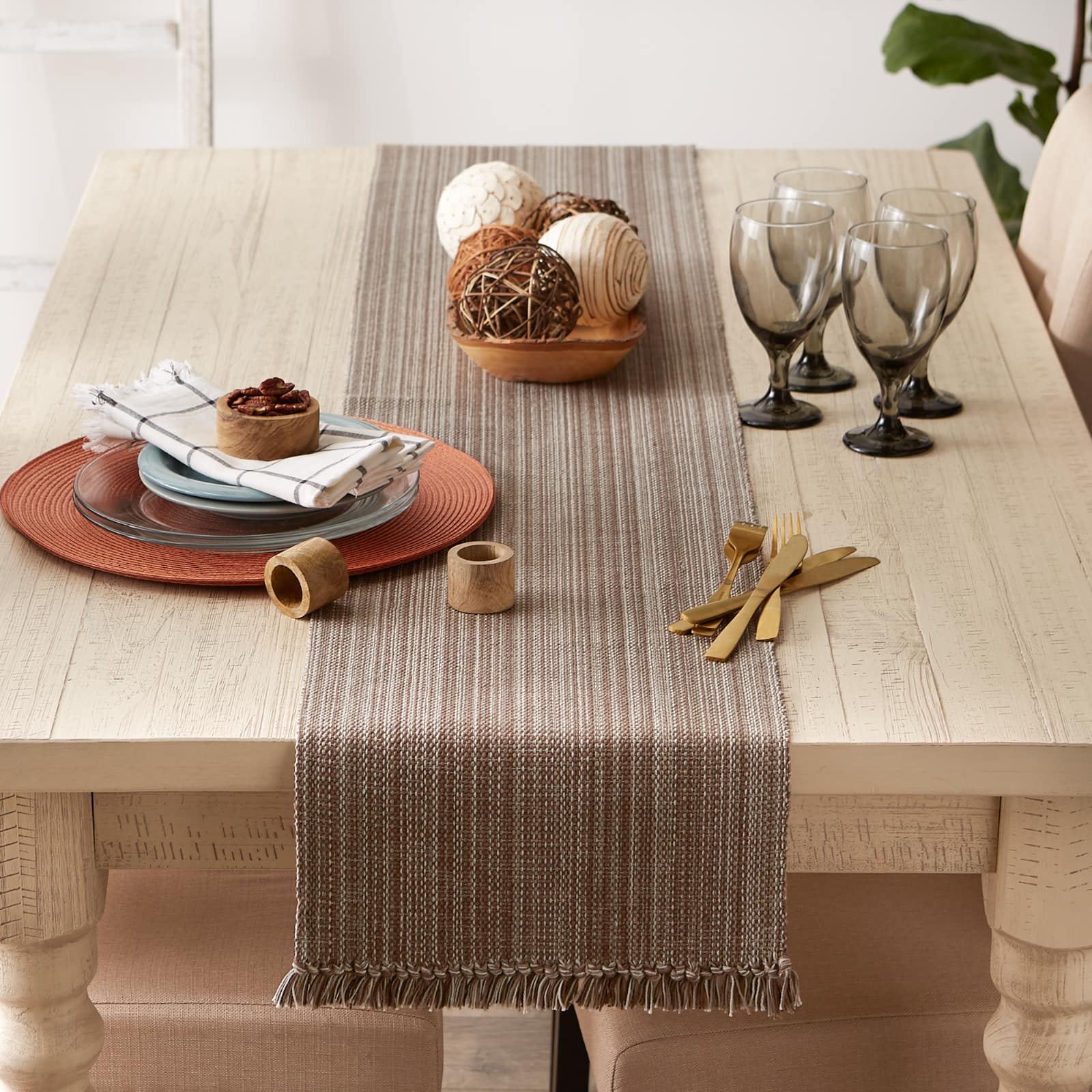 DII&#xAE; 72&#x22; Variegated Fringe Table Runner