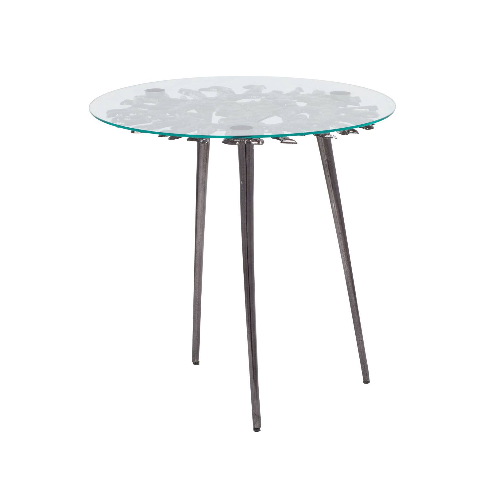Black Aluminum Modern Accent Table, 22" x 22" x 22"