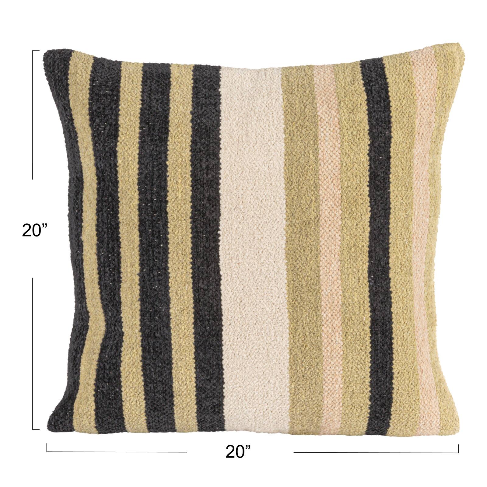 Hello Honey&#xAE; 20&#x22; Neutral Multicolor Striped Accent Pillow