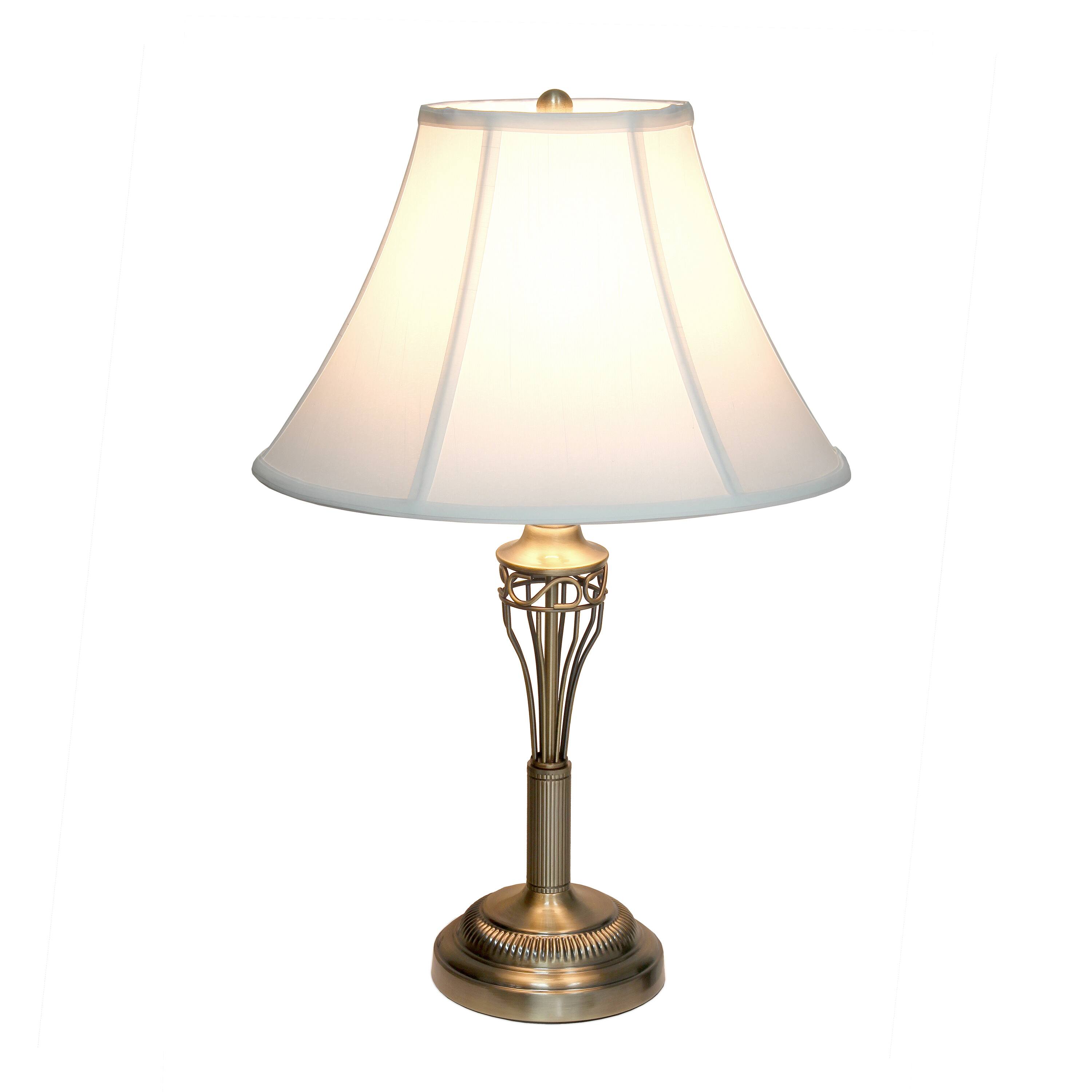 Lalia Home Antique Brass Table and Floor Lamp Set