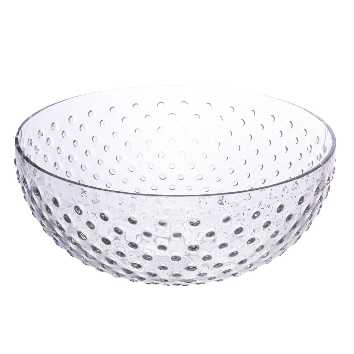 Hello Honey® 12" Clear Hobnail Round Glass Serving Bowl