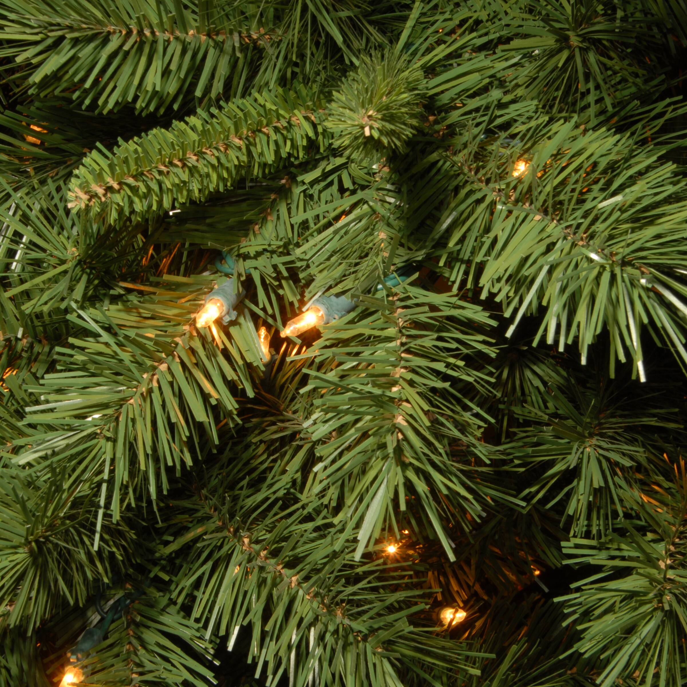 7.5 ft. Pre-lit Hinged Lehigh Valley Pine Slim Artificial Christmas Tree, Dual LED Lights