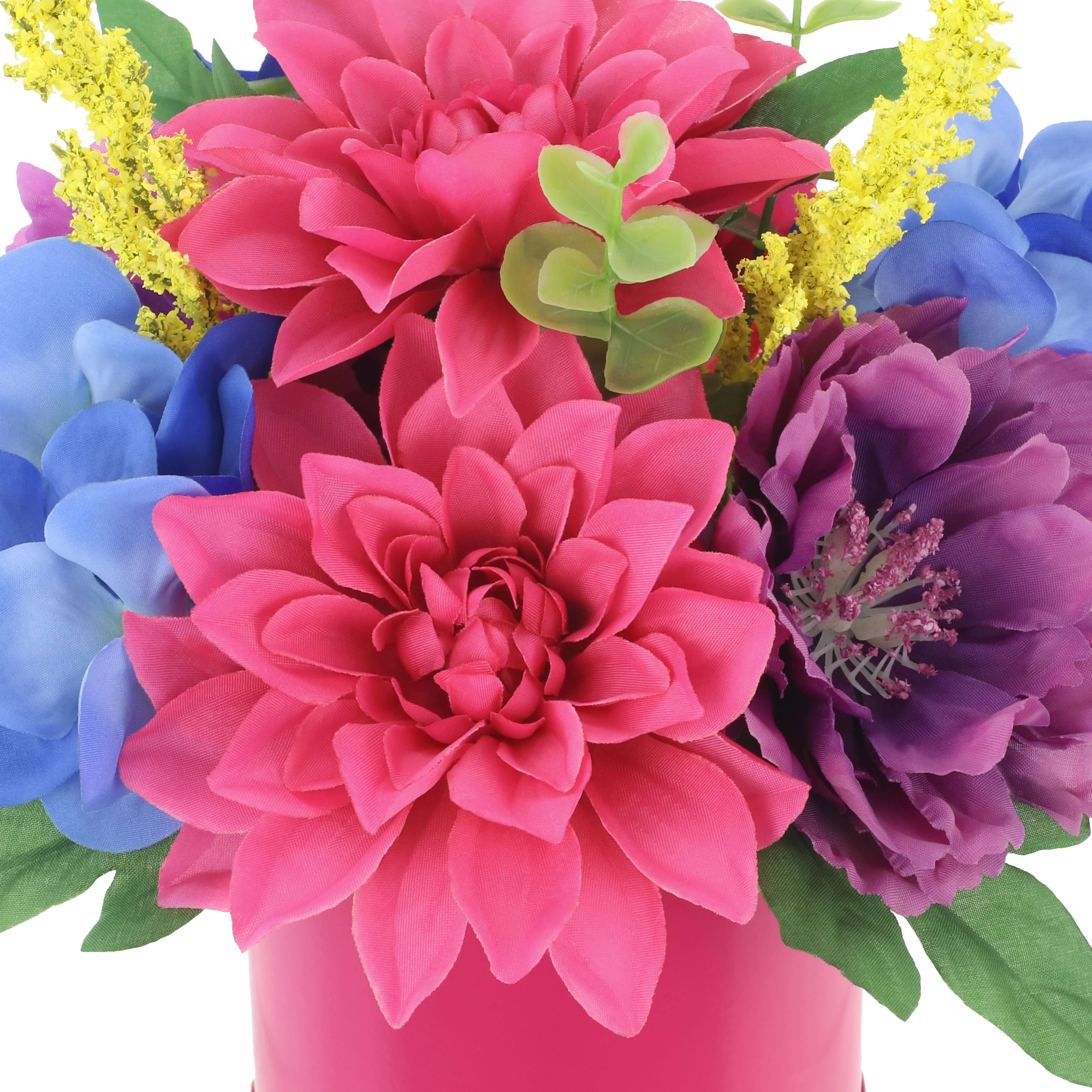 8&#x22; Dahlia, Hydrangea &#x26; Peony Arrangement in Pink Container by Ashland&#xAE;