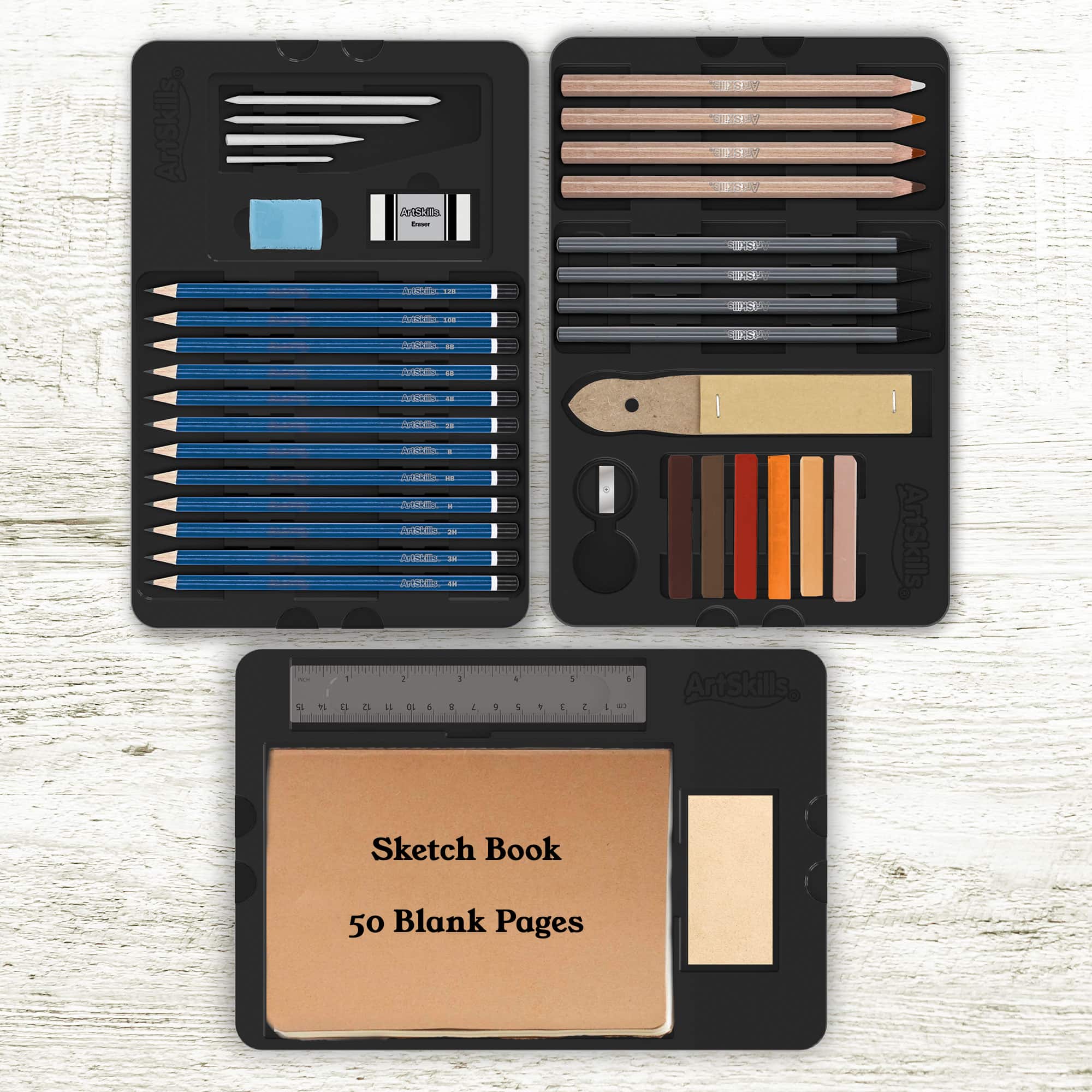 ARTSKILLS Premium Sketch Kit Sketch Like a Pro 3 Trays of Art Supplies!  New!