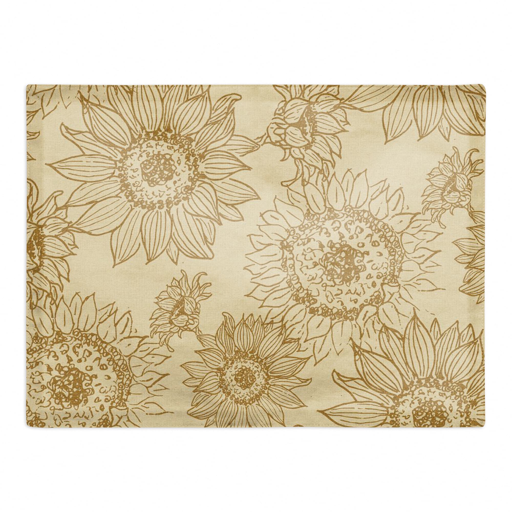 Large Sunflower Head Cotton Twill Placemat