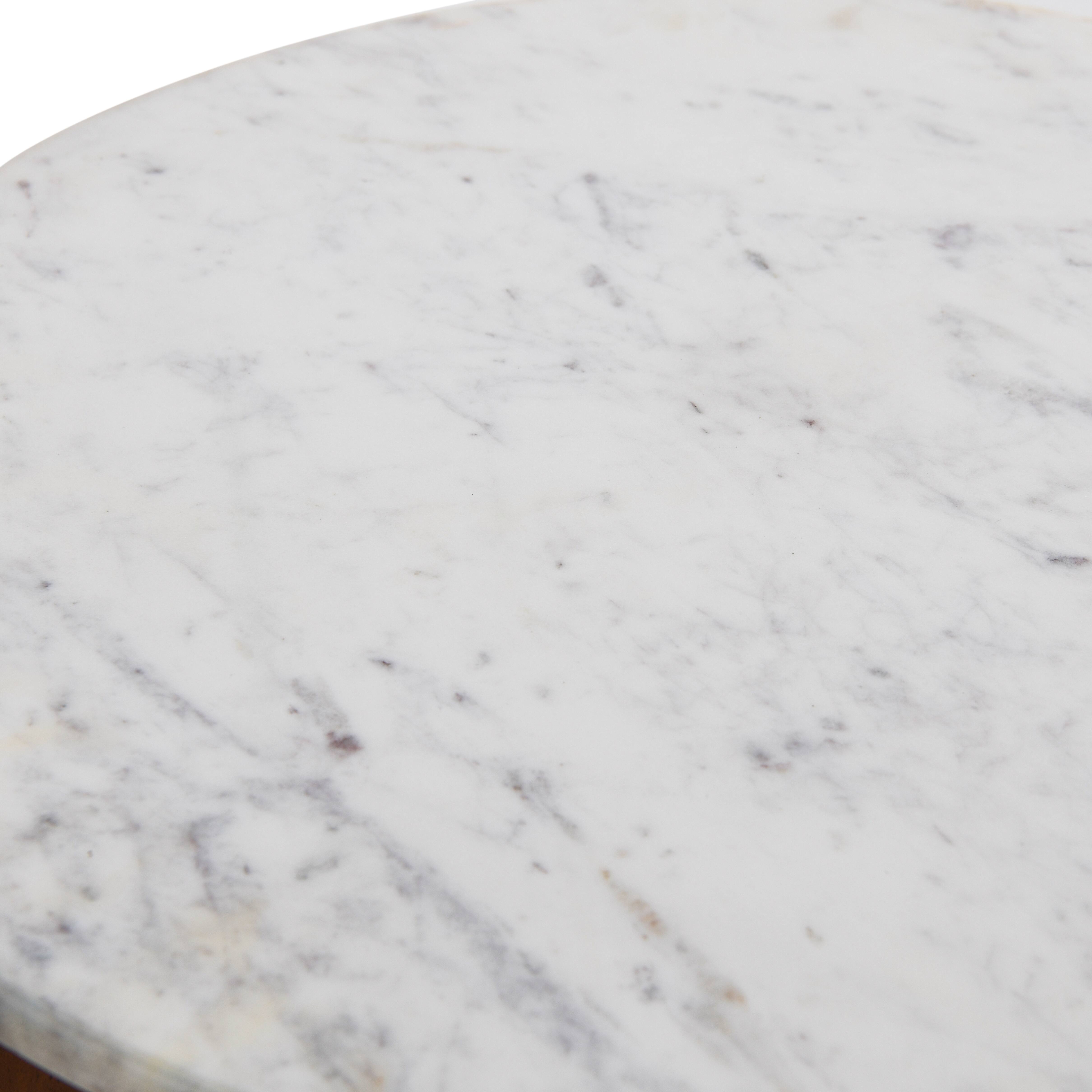Hello Honey&#xAE; Modern Bohemian Marble &#x26; Wood Round End Table