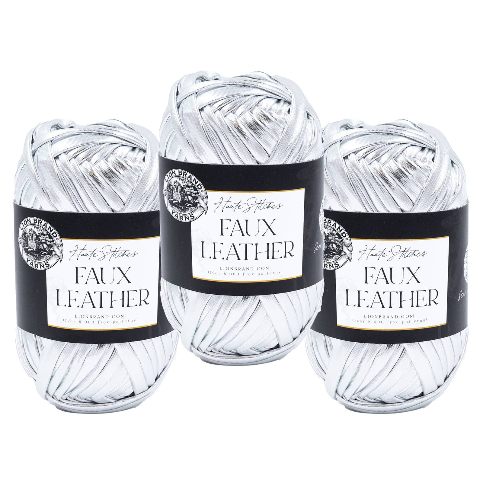 3 Pack Lion Brand&#xAE; Haute Stitches Faux Leather Yarn