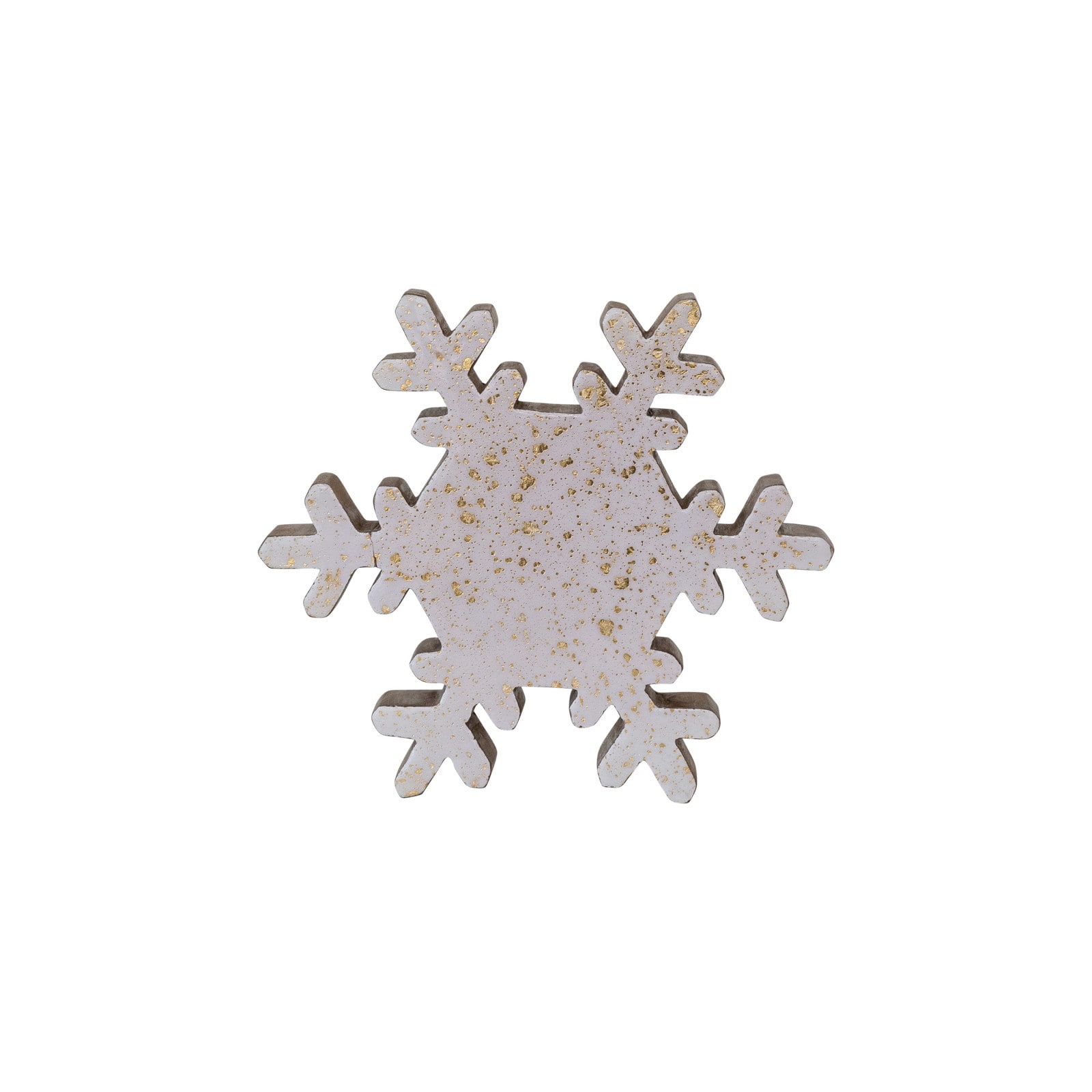 Hello Honey® 8.7" Cream & Gold Mango Wood Snowflake