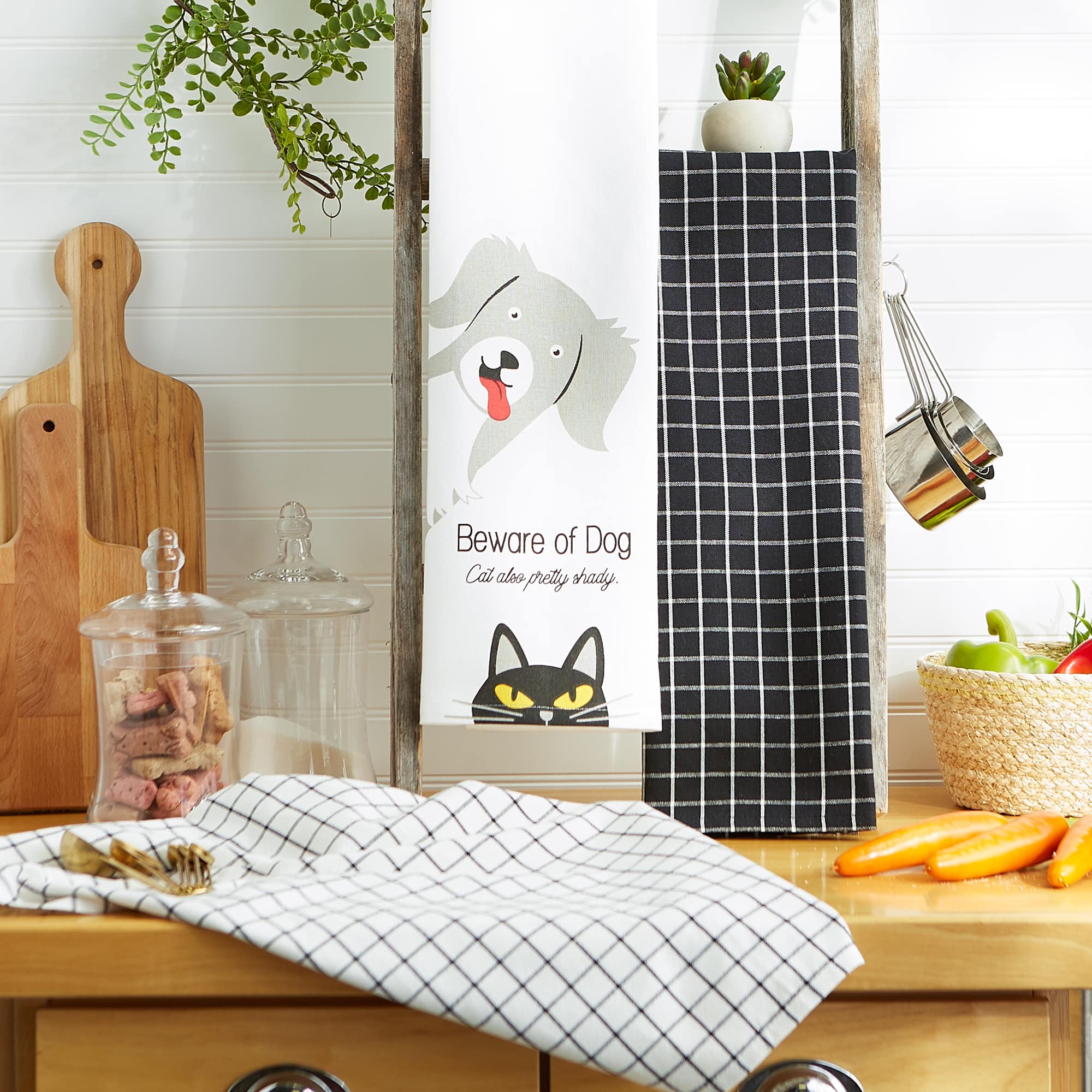 Beware Of Dog &#x26; Cat Dishtowel (Set of 3)