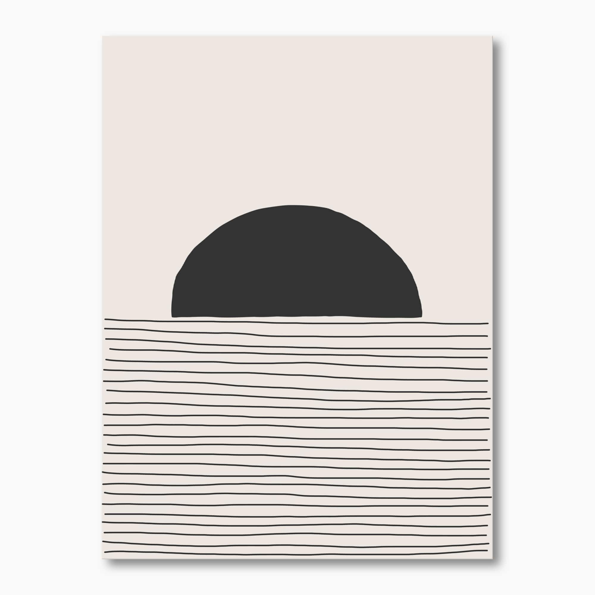 Designart - Minimal Geometric Lines And Circle V - Modern Canvas Wall Art Print
