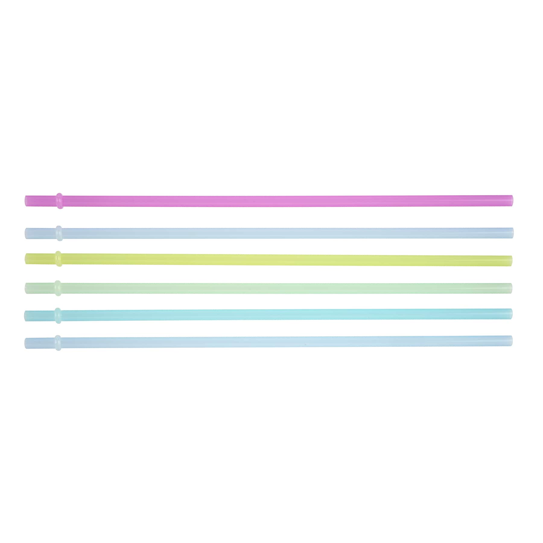 Pailles réutilisables aux couleurs changeantes et aux tons froids d’Ashland, 6 unités