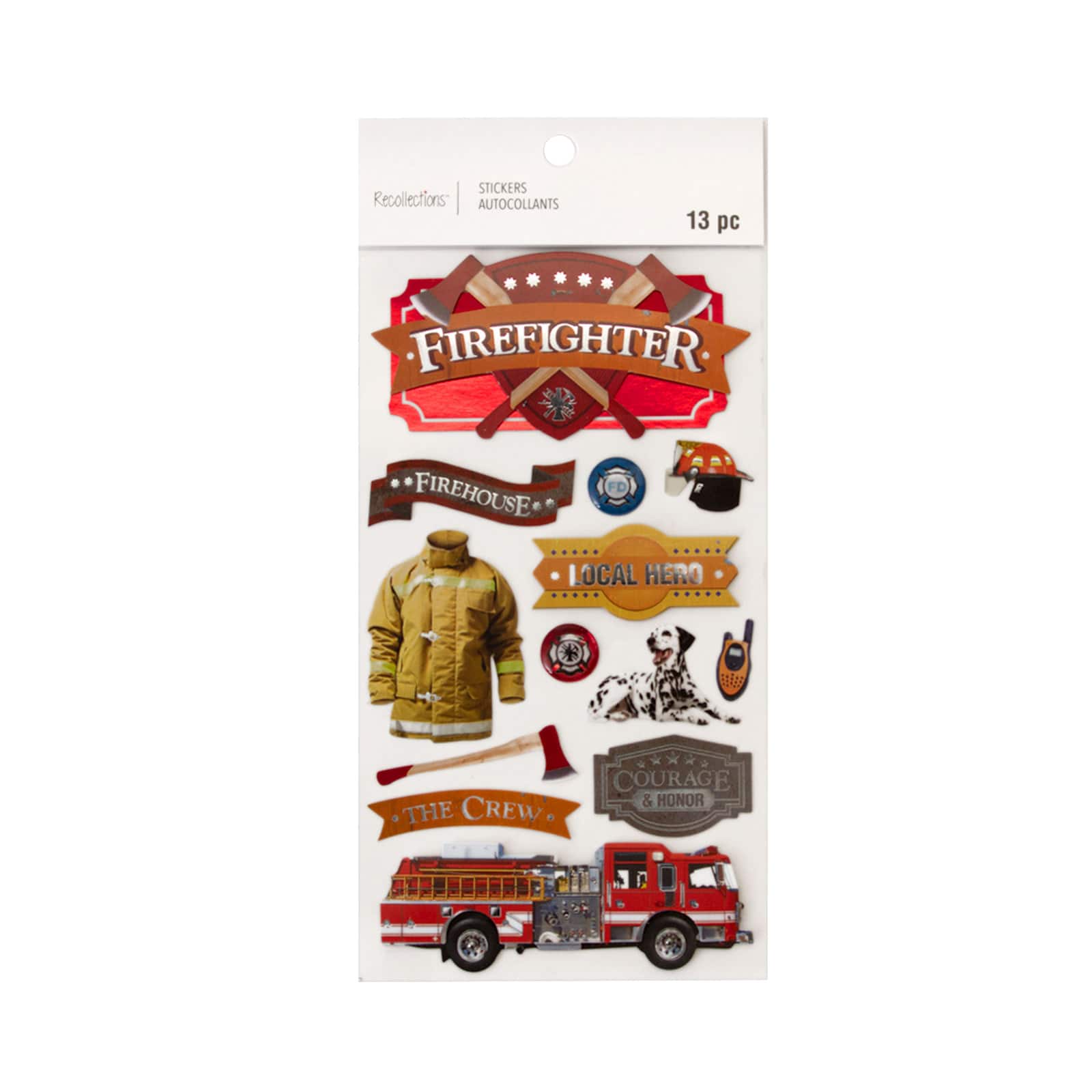 12 Pack: Firefighter Dimensional Stickers by Recollections™