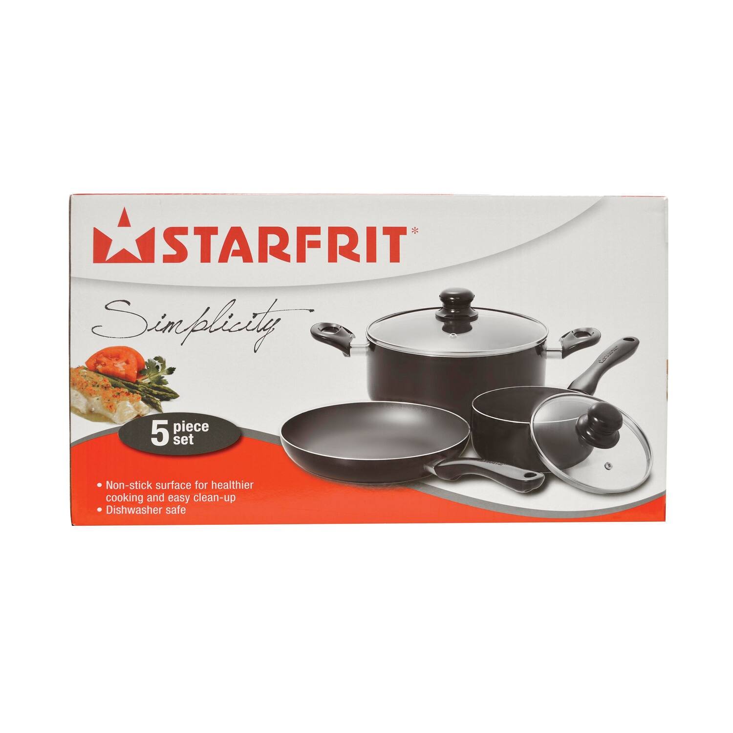 Starfrit Simplicity 5-Piece Cookware Set with Bakelite Handles